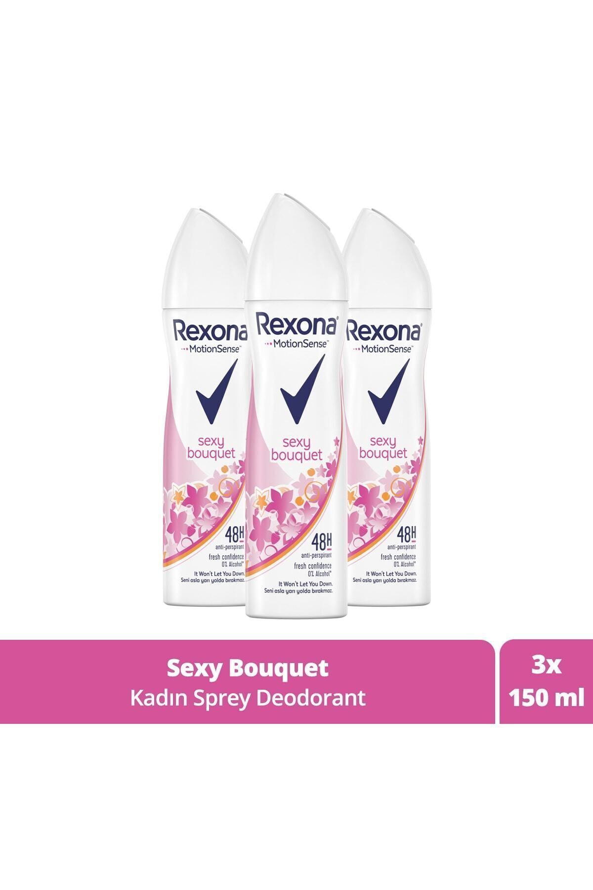 Kadın Sprey Deodorant Sexy Bouquet Ter Kokusuna Karşı Koruma 150 Ml X3 Adet