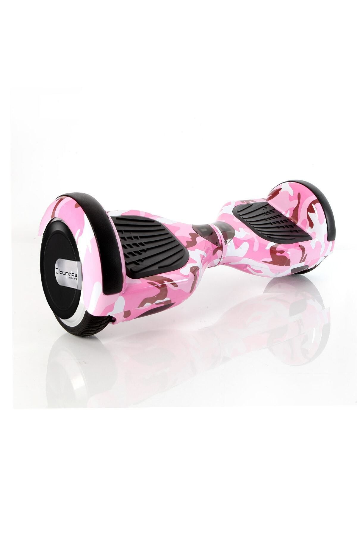 Elektrikli Kaykay Scooter Hoverboard 6.5 Inch Pembe Kamuflaj Grafity Desen05