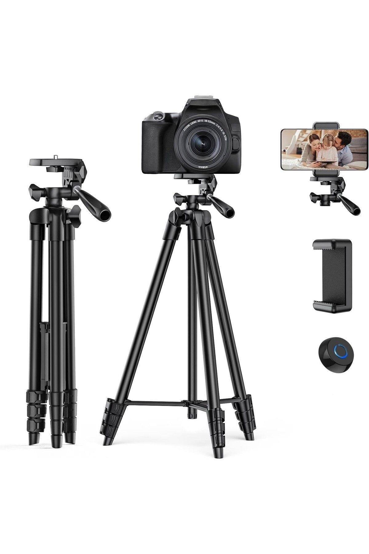 135CM Tripod Cep Telefonu Video Kamera Projeksiyon Cihazı Uyumlu Telefon Tutuculu Üç Ayak Tripot