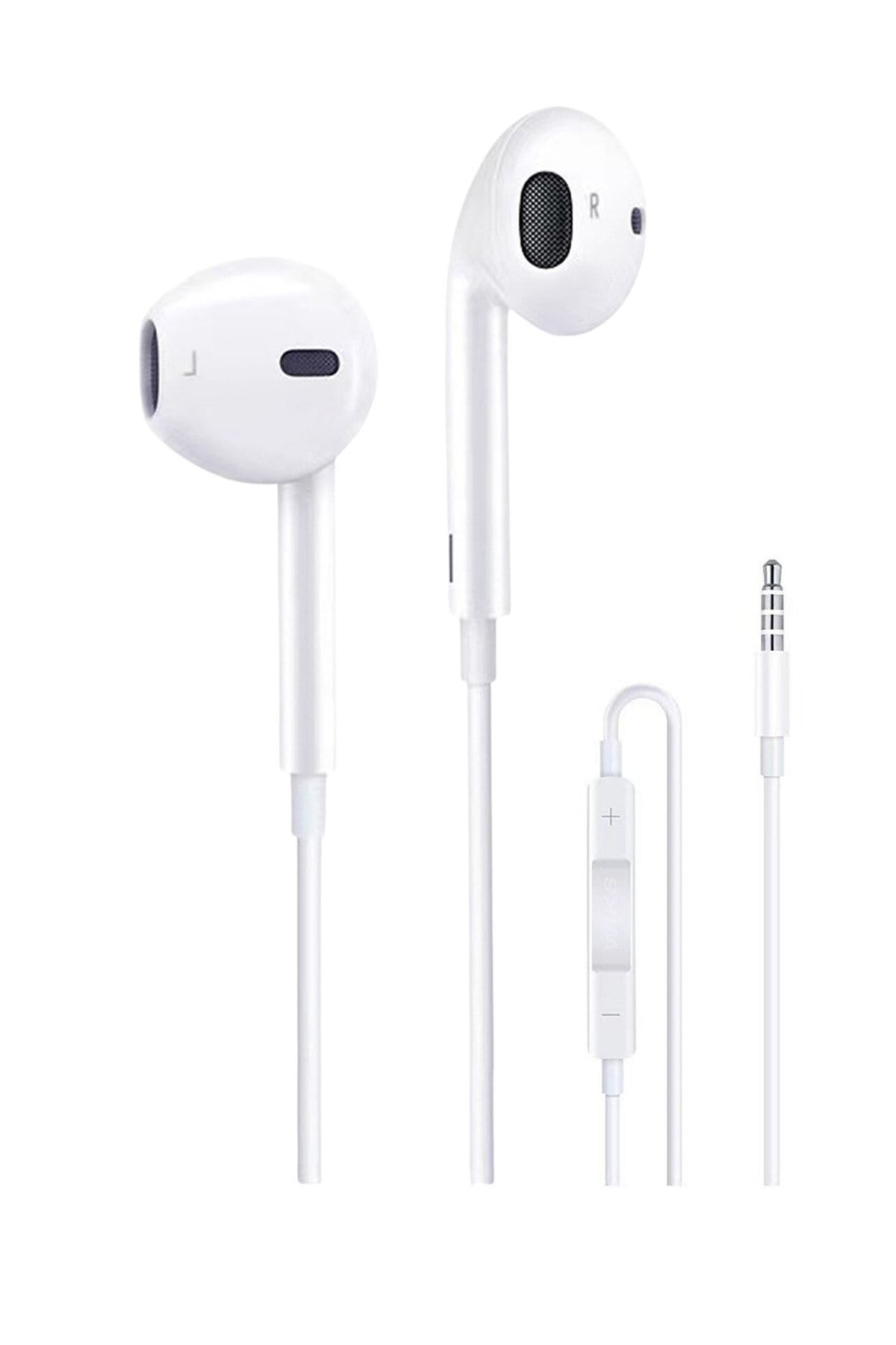 Jack Girişli Beyaz Kablolu Kulaklık Ios Android Uyumlu 3.5 mm Kulaklık