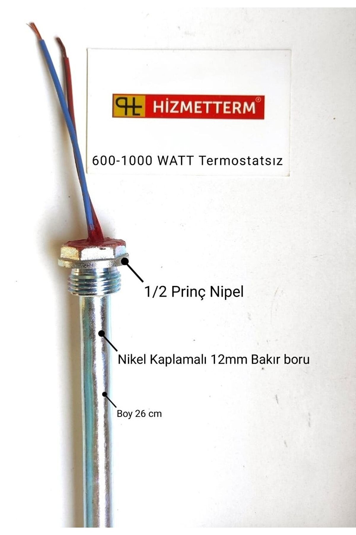 1000 Watt Tüp Rezistans Termostatsız Bakır Güneş Enerjisi Ve Su Depoları Için