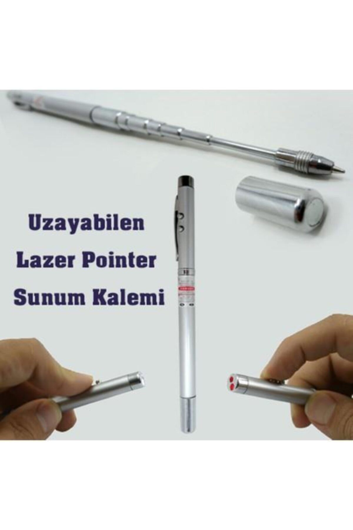 Lazer Işıklı Uzayabilen Teleskopik Sunum Yapma Çubuğu Kalemi