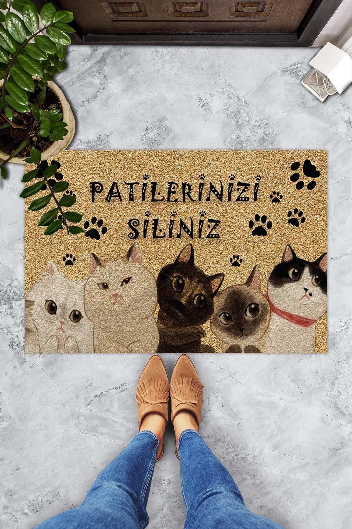 Pienso Home Patilerinizi Siliniz Dekoratif Kapı Önü Paspası