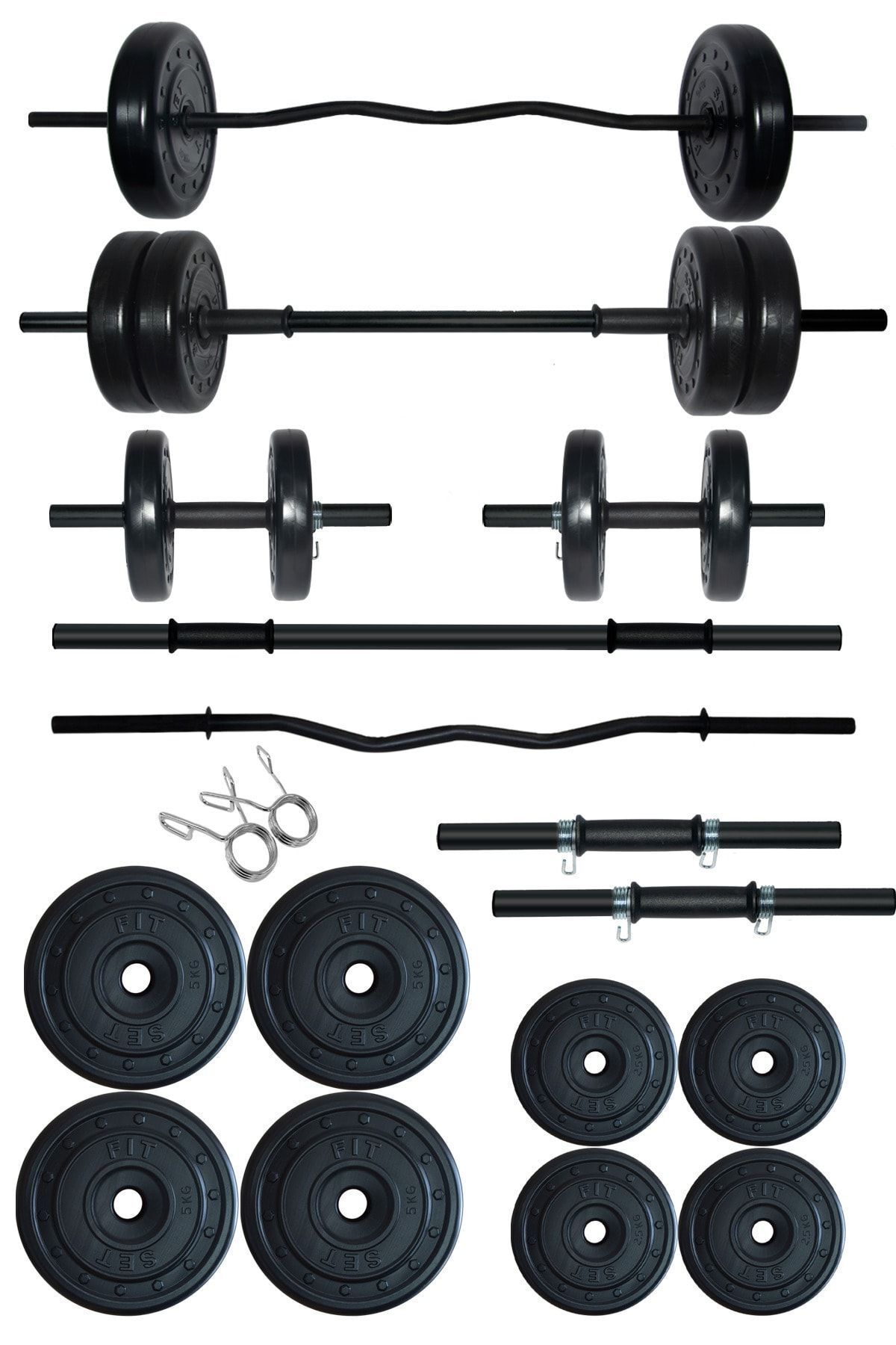 38 kg Z Barlı Halter Seti ve Dambıl Seti Ağırlık Fitness Seti