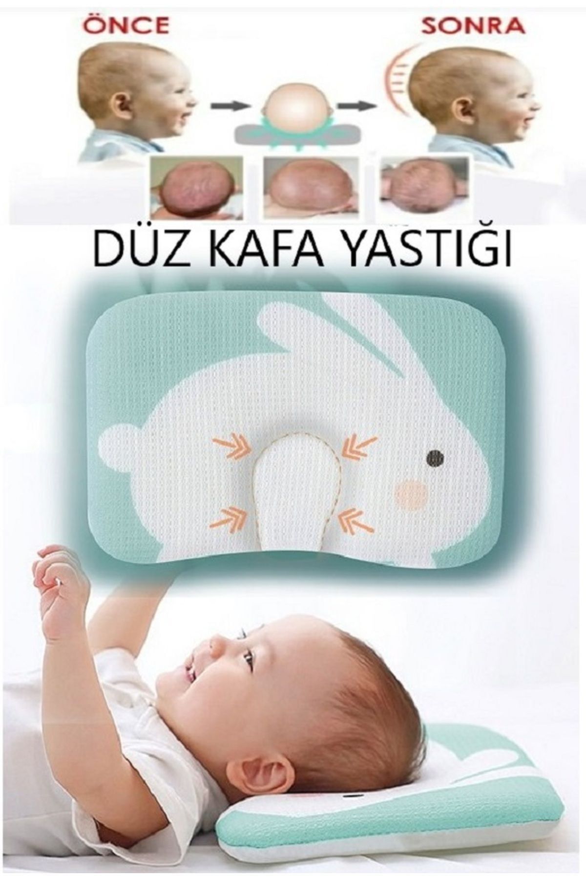 Bebek Kafa Yastığı, Bebek Yastığı, Düz Kafa Yastığı, %100 Pamuk Terletmez