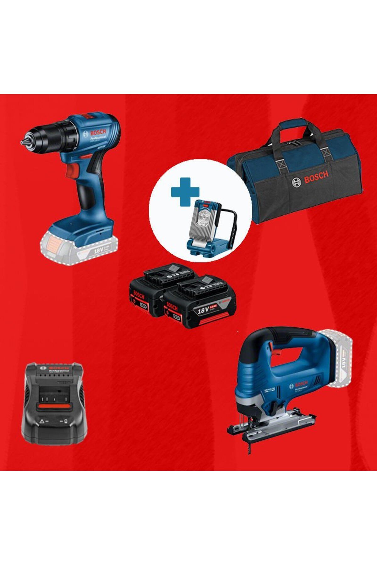 GLI VariLED Hediyeli GST 185-LI (Kömürsüz) + BOSCH GSR 185-LI (Kömürsüz) 4ah x2 adet