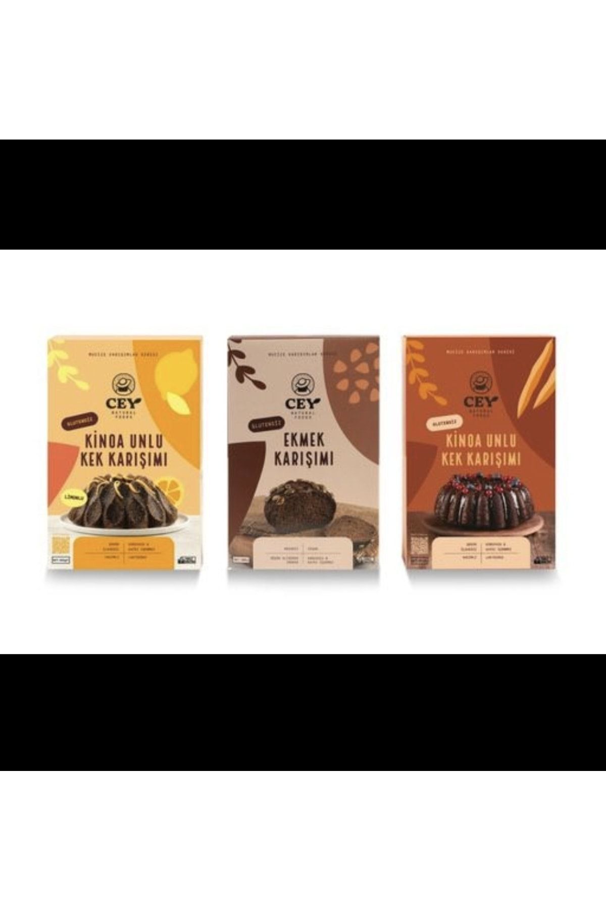 3'lü Set Kinoa Unlu Kek Karışımları Ve Ekmek Karışımı