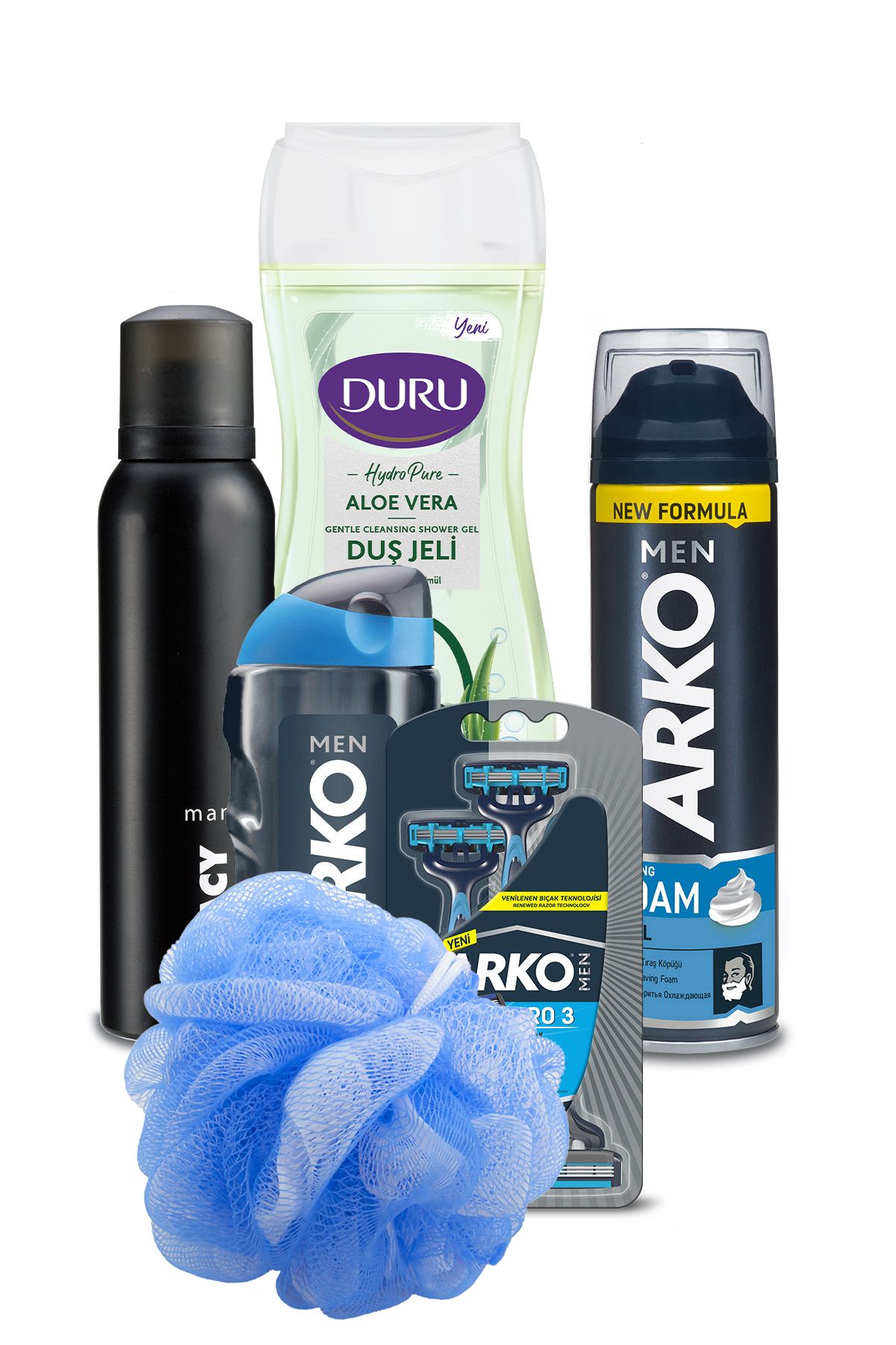 Arko Men Duş Lifi Ile Birlikte Tıraş Seti Privacy Deodorant 150ml Ve Aloevera Duş Jeli 450 ml