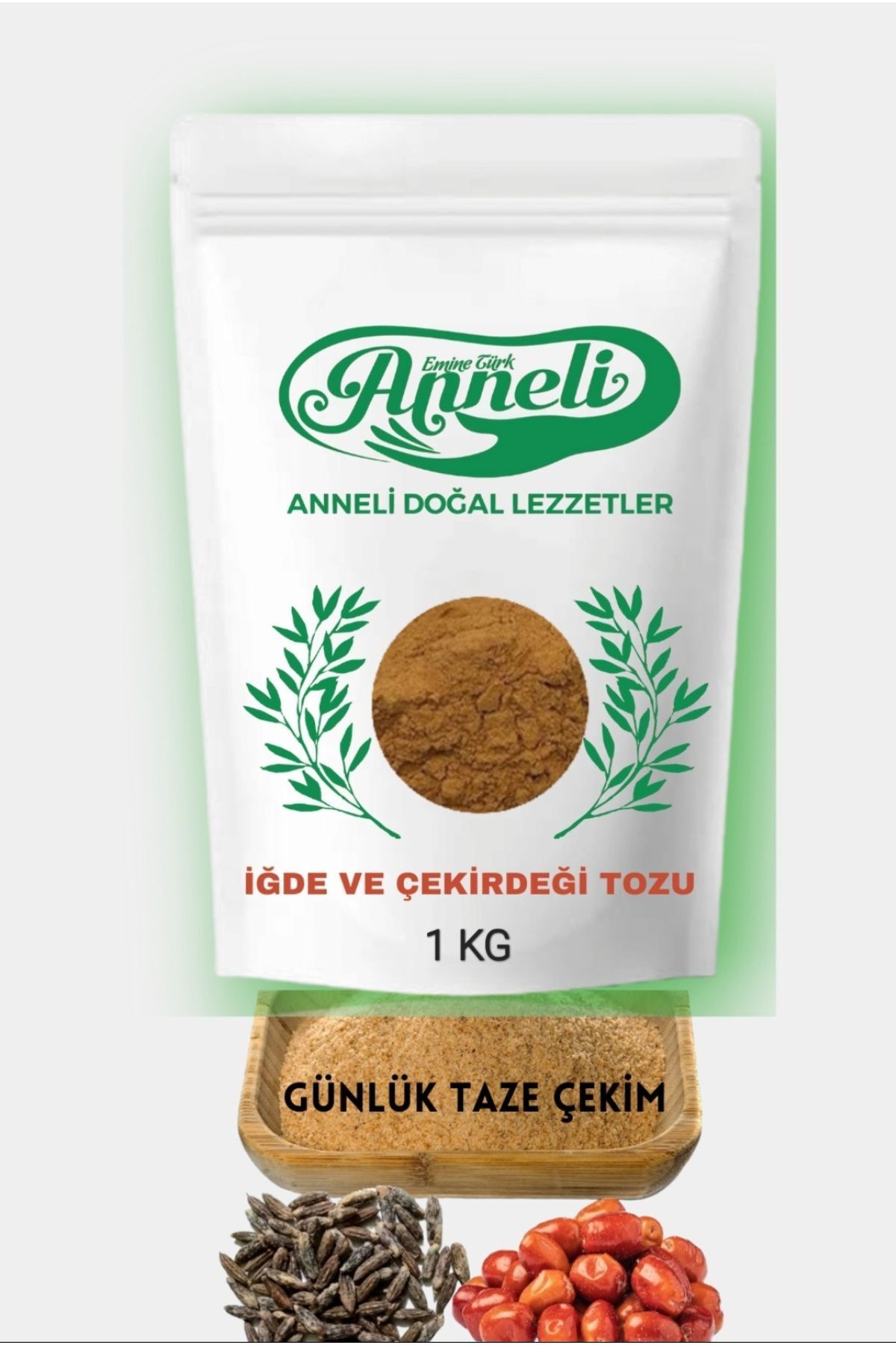 1 Kg Iğde Ve Çekirdeği Tozu ( Iğde Unu ) % 100 Doğal Annemeli Günlük Taze Öğütülür.