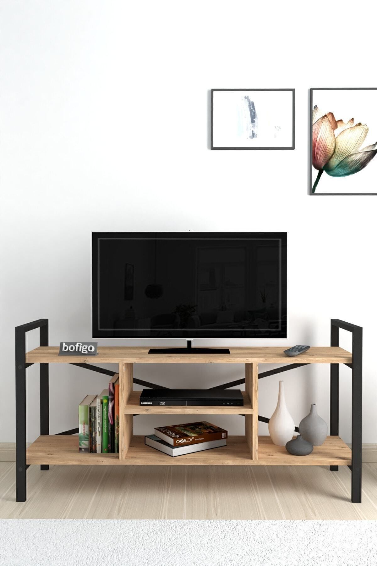 Tv Sehpası Raflı Tv Ünitesi Televizyon Sehpası Çam