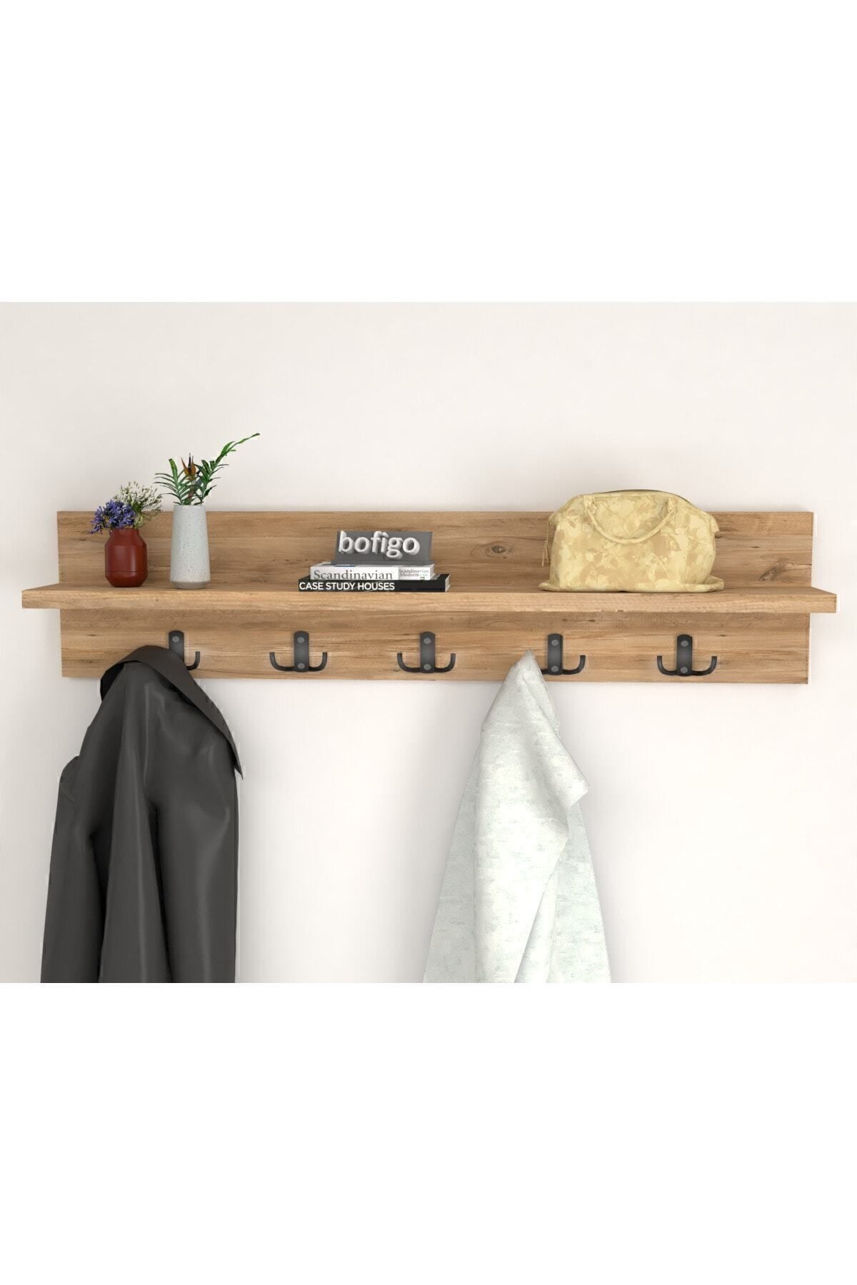 Portmanto Duvar Askılığı Elbise Askılığı Çam 80 Cm