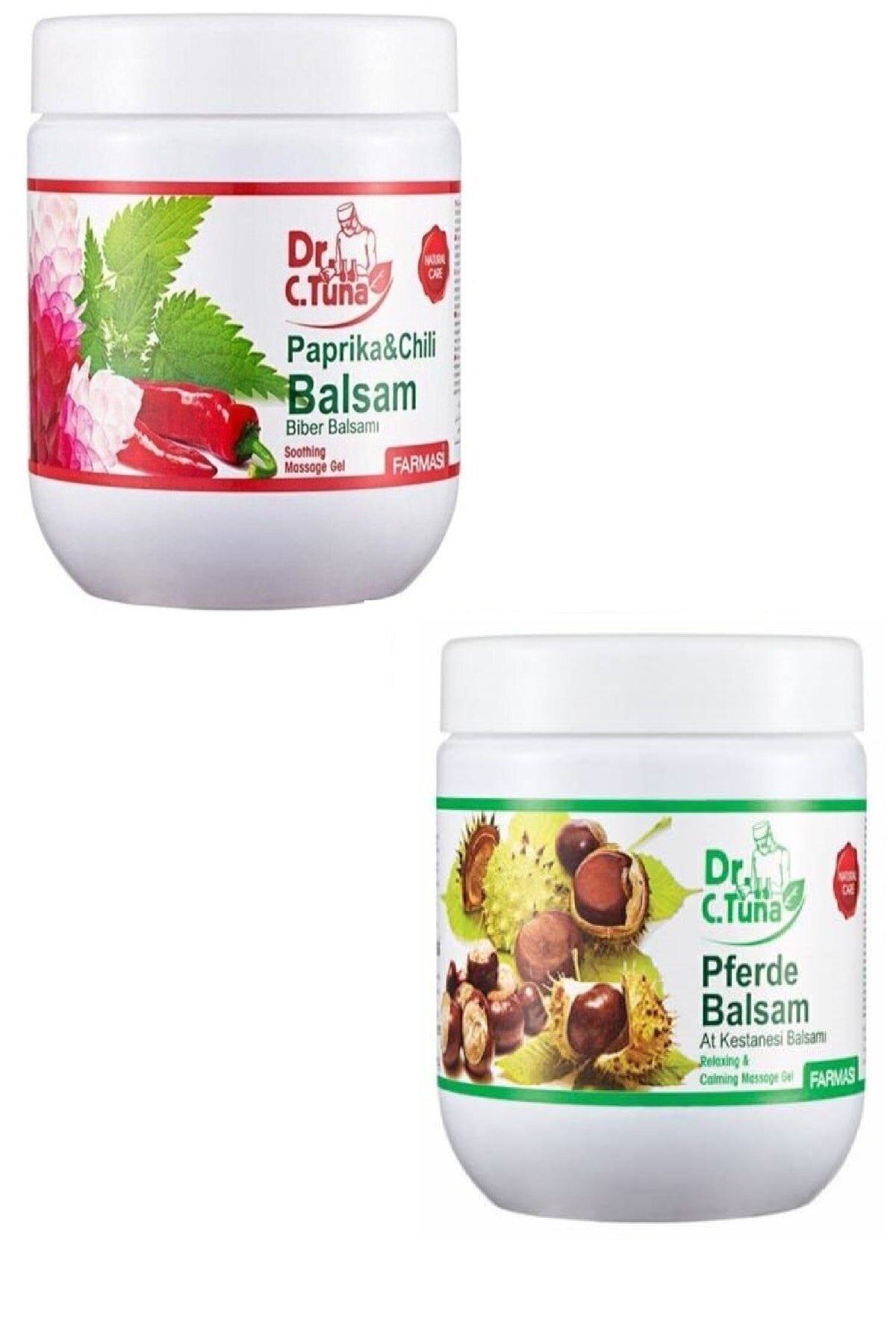 Dr. C. Tuna Biberli Masaj Jeli 500 ml ve At Kestanesi Masaj Jeli 500 ml