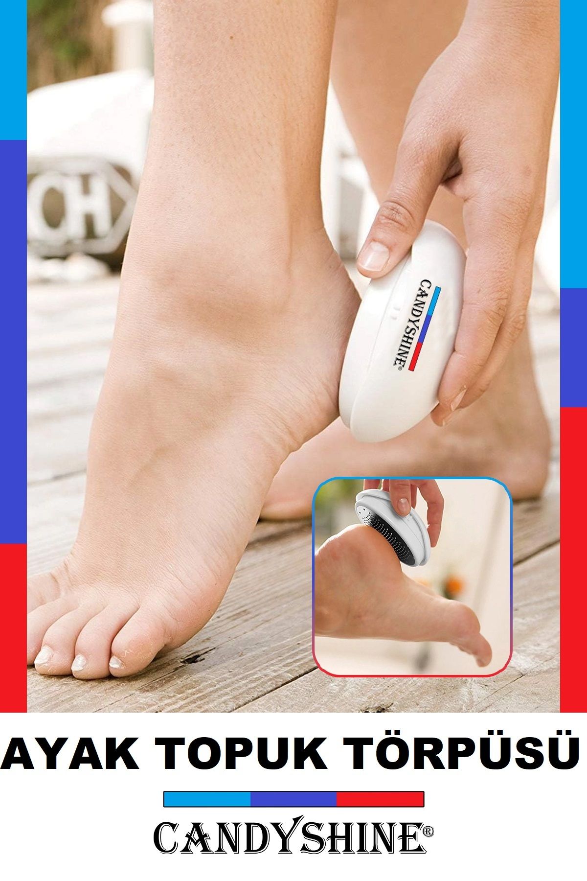 ® Pratik Ergonomik Ayak Topuk Törpüsü Rendesi Ölü Deri Ve Nasır Temizleyici Rötuş Zımparalı