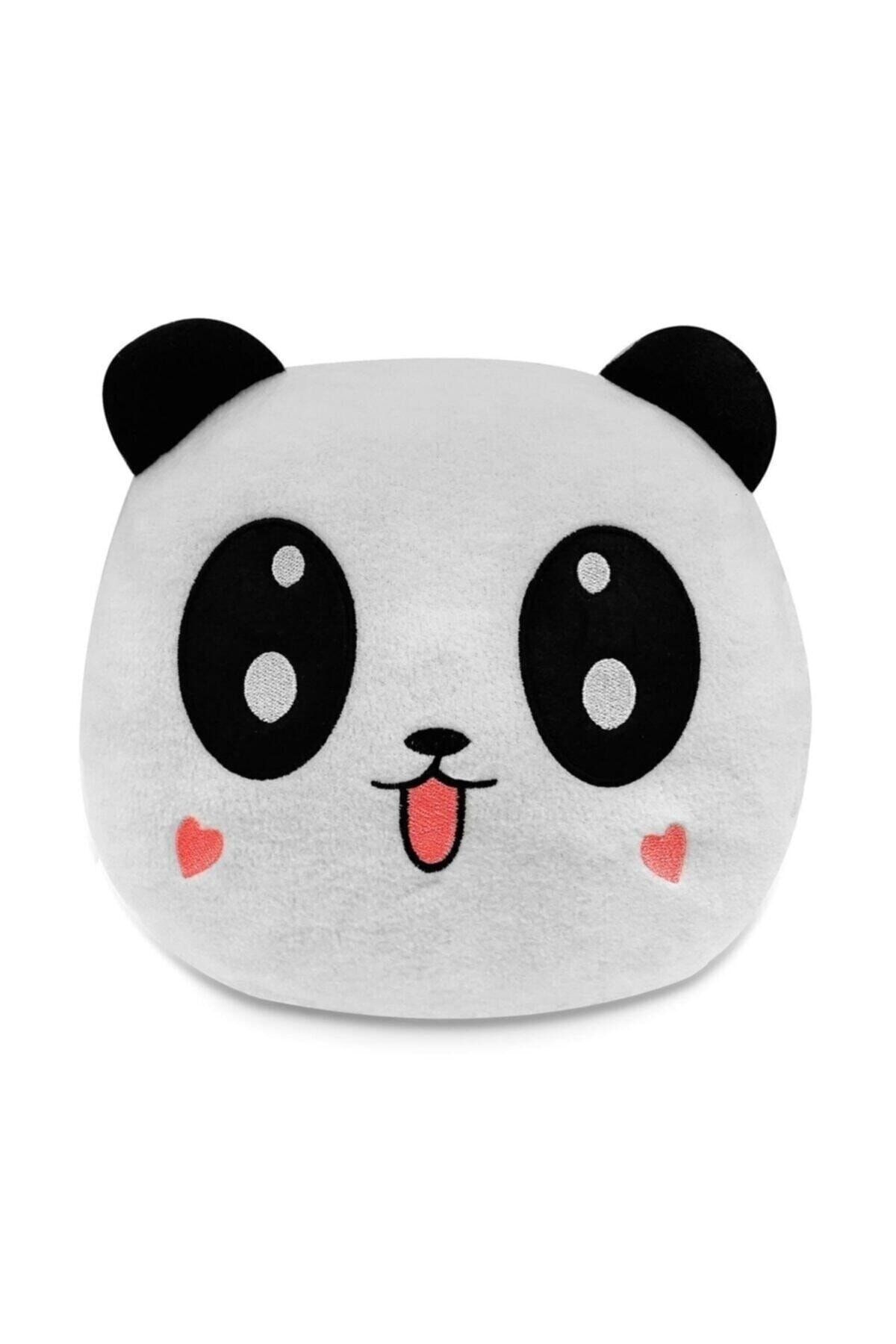 Panda Figürlü Kalp Yanaklı Sevimli Peluş Yastık, Yavru Panda Yastık, Hediyelik Yastık