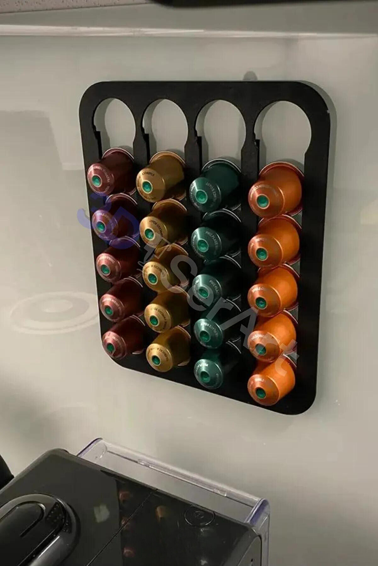 Duvar Tipi Kapsül Kahve Standı Siyah