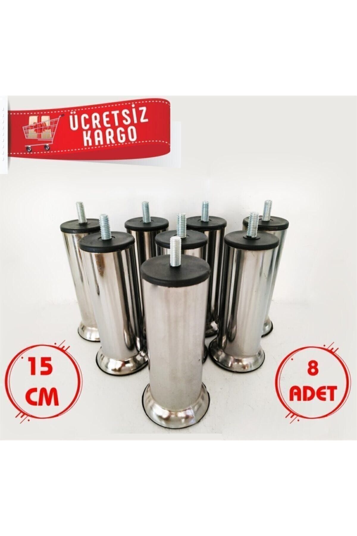 Baza Koltuk Kanepe Ayağı Civatalı 15 Cm (8 ADET) M8 Ince Diş
