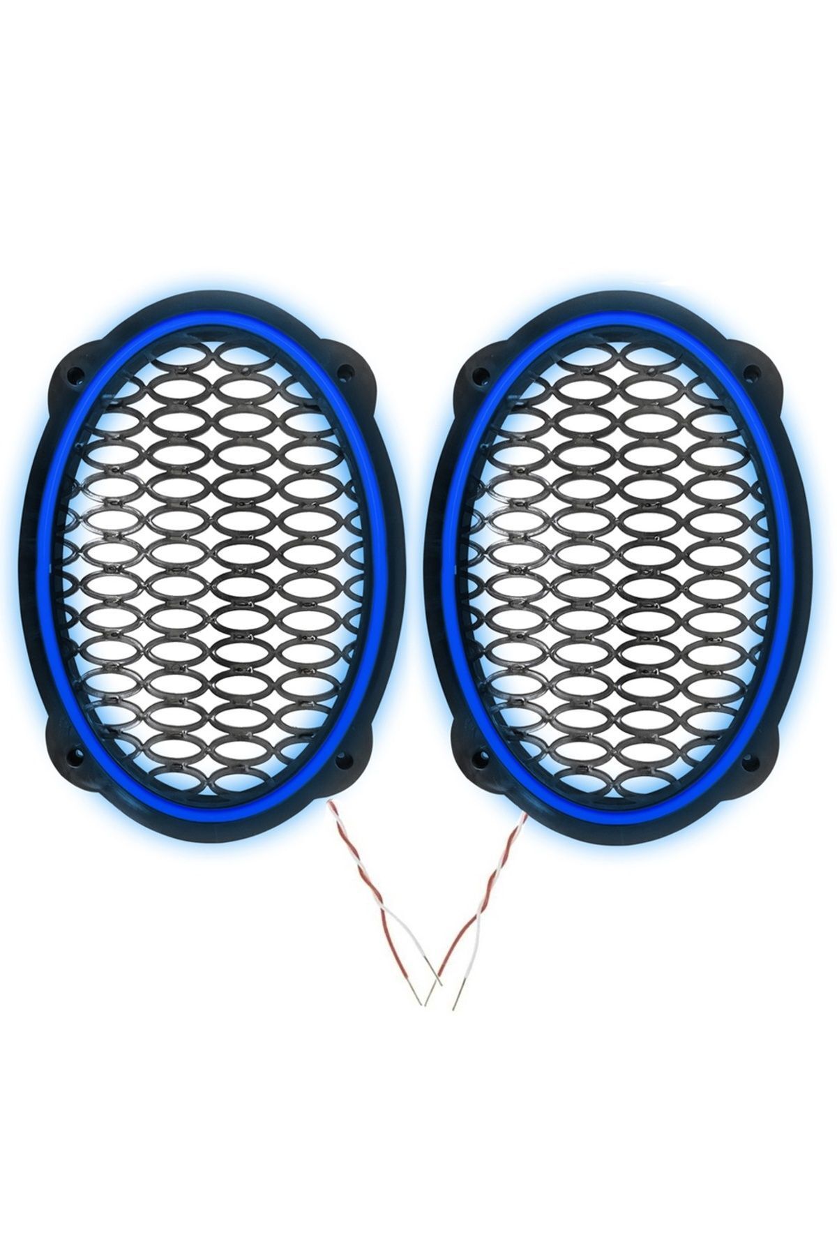 Ledli Hoparlör Kapak Oval 12v 2adet Pk-5052, Mavi