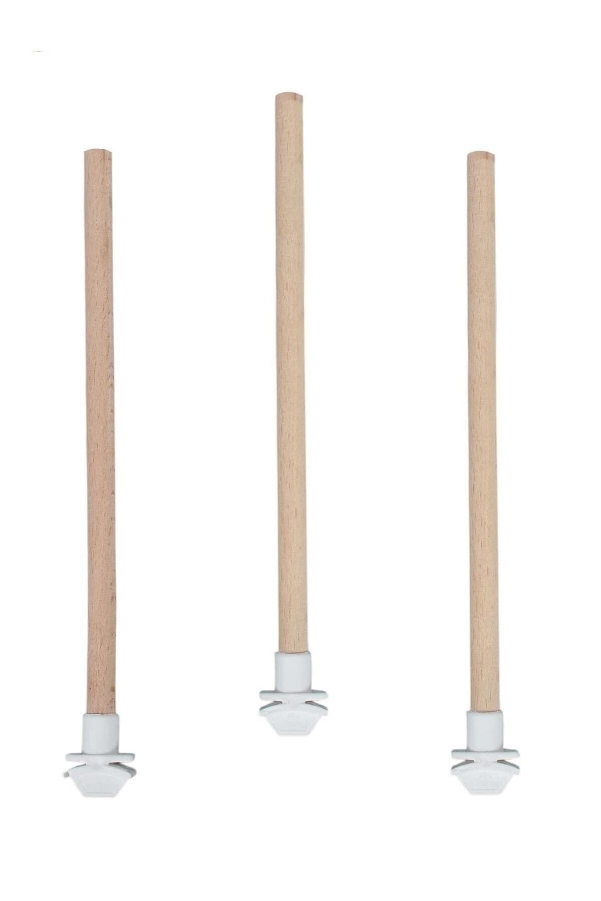 3'lü Pürüzsüz Ahşap Muhabbet Kuşu Tüneği 25 cm