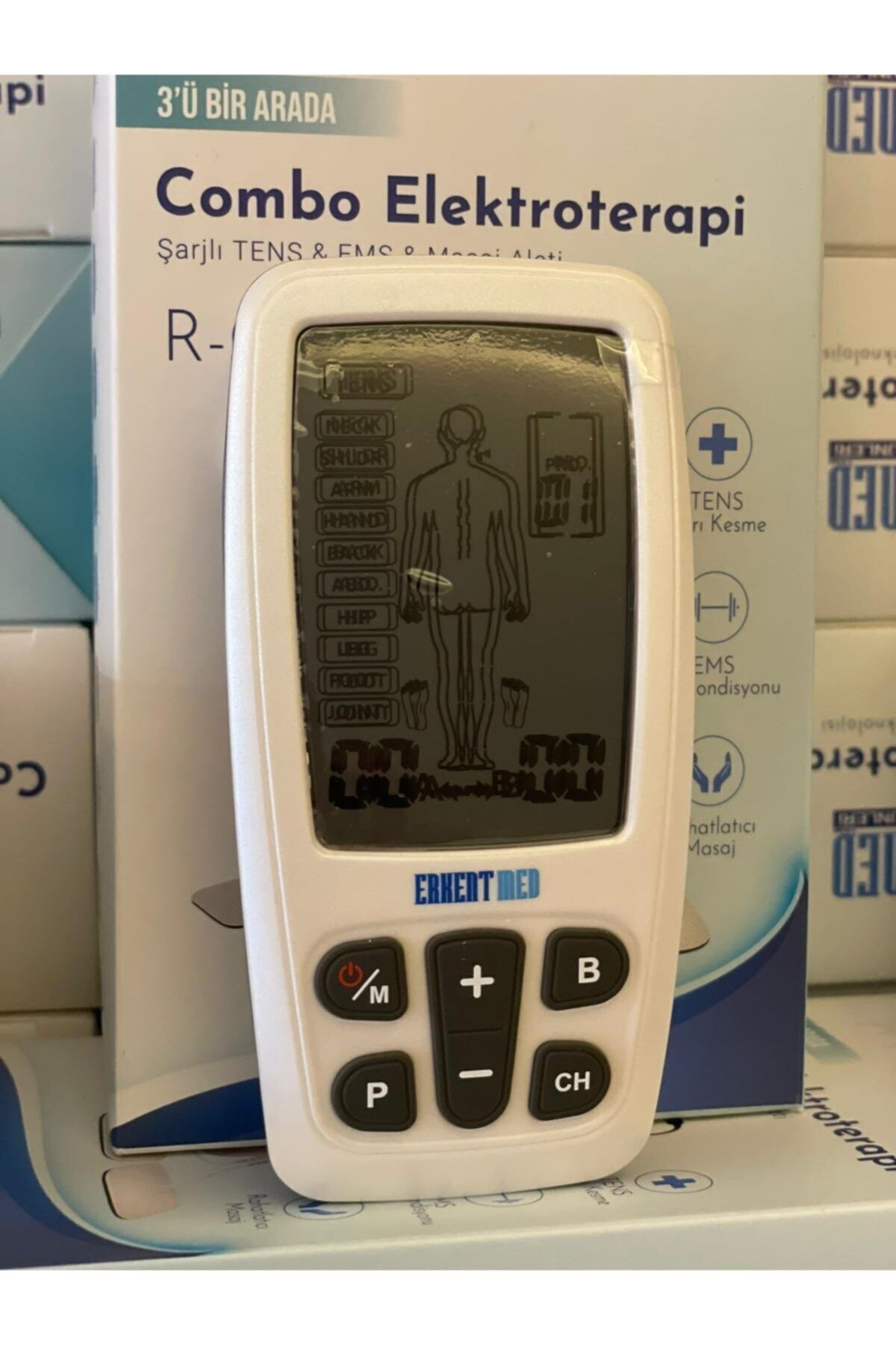 Şarj Edilebilir Tens Ems Masaj Cihazı Aleti +4 Ped Hediye Ağrı Giderici Fizik Tedavi (bataryalı)