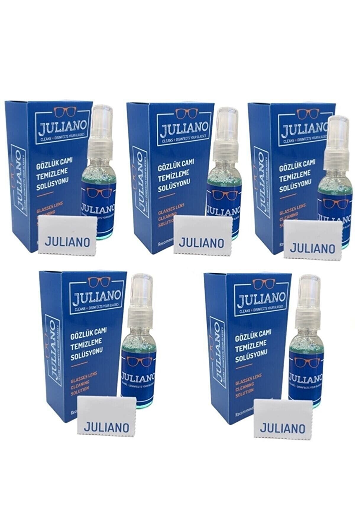 5 Adet Mikrofiber Gözlük Temizleme Bezi Ve Antistatik Sprey Set