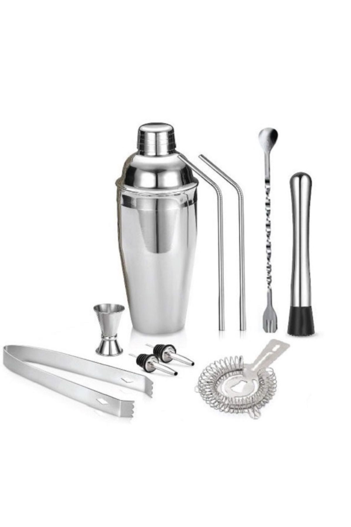 10 Parça Çok Avantajlı Kokteyl Seti 750 ml Shaker