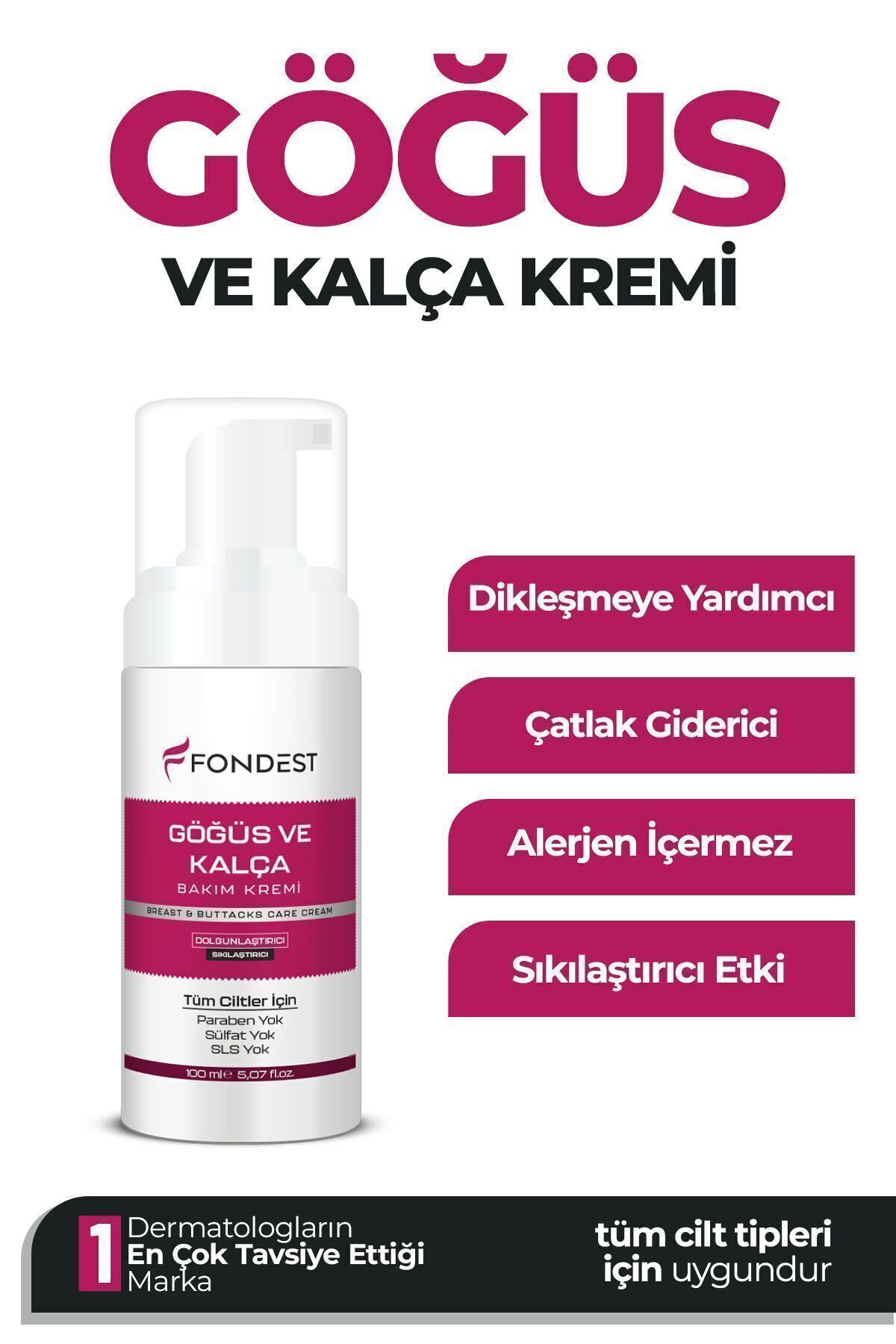 Gögüs Dikleştirici & Dolgunlaştırcı Çatlak Giderici Bakım Kremi 100 ml