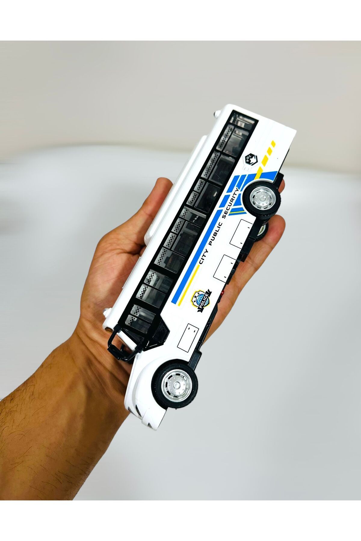 Otobüs Oyuncak Okul Otobüsü Işıklı Sesli Beyaz 19 Cm