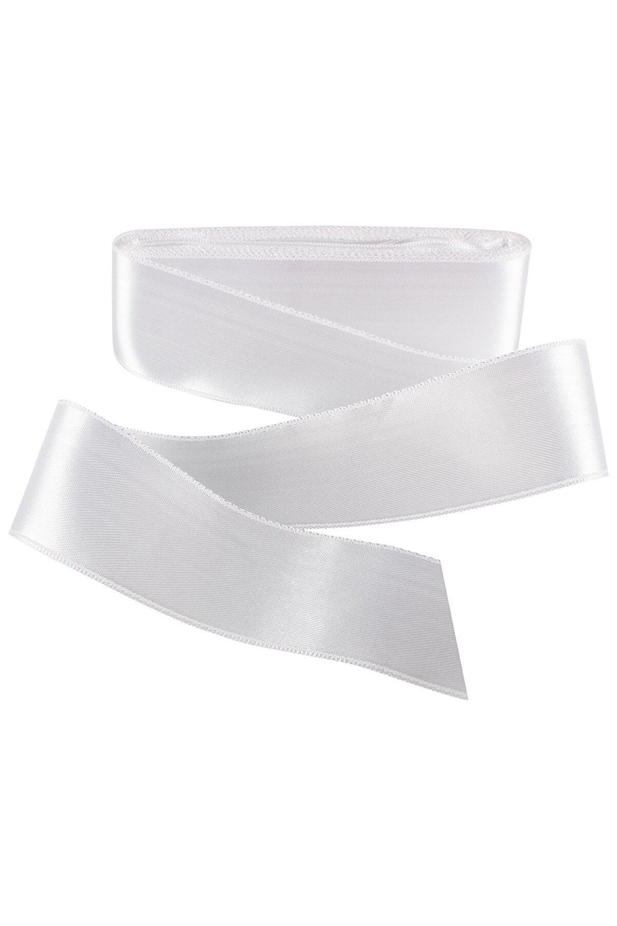 Beyaz Saten Kurdela 2,5 Cm. 10 Metre Geniş Saten Kurdele