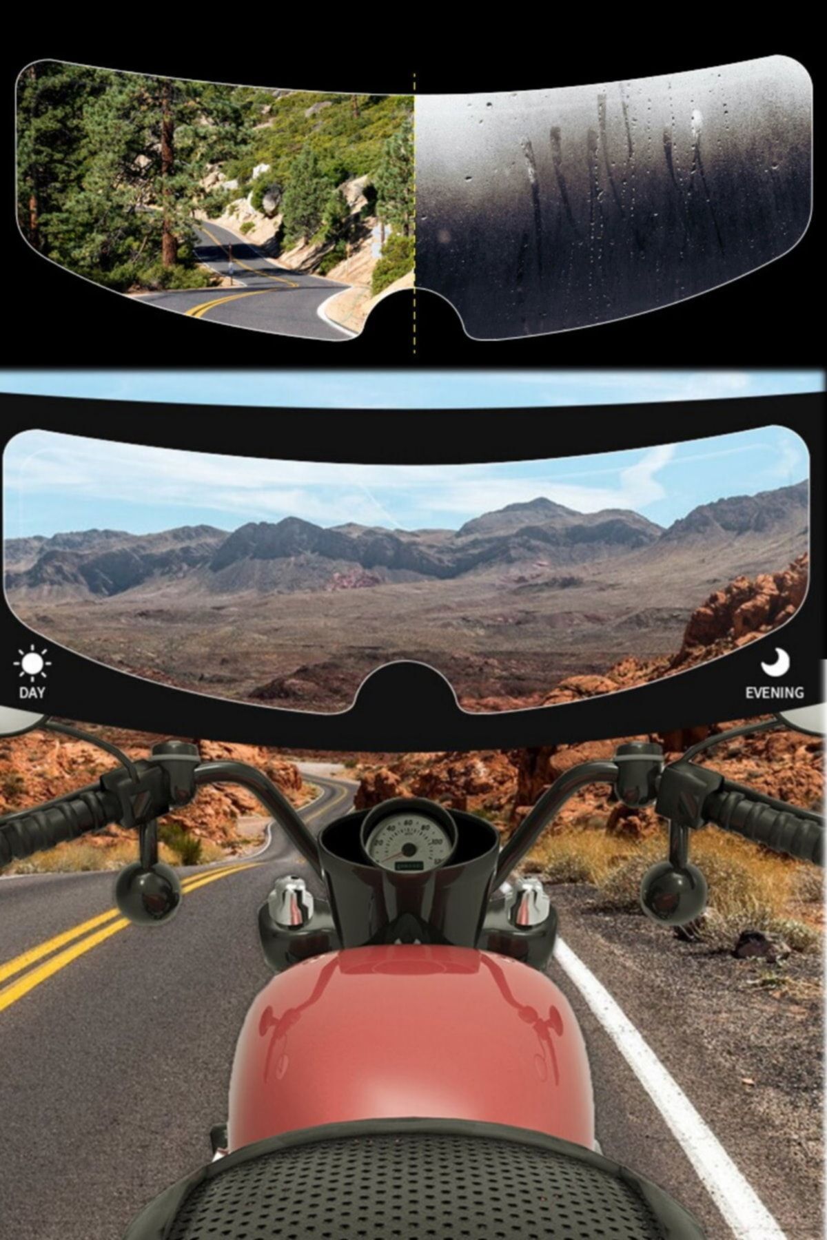 Film Yağmur Buğ Engelleyici Su Kaydırıcı Cam Pro Tüm Kasklara Uyumlu Motorsiklet Kask Ön Cam Sticker