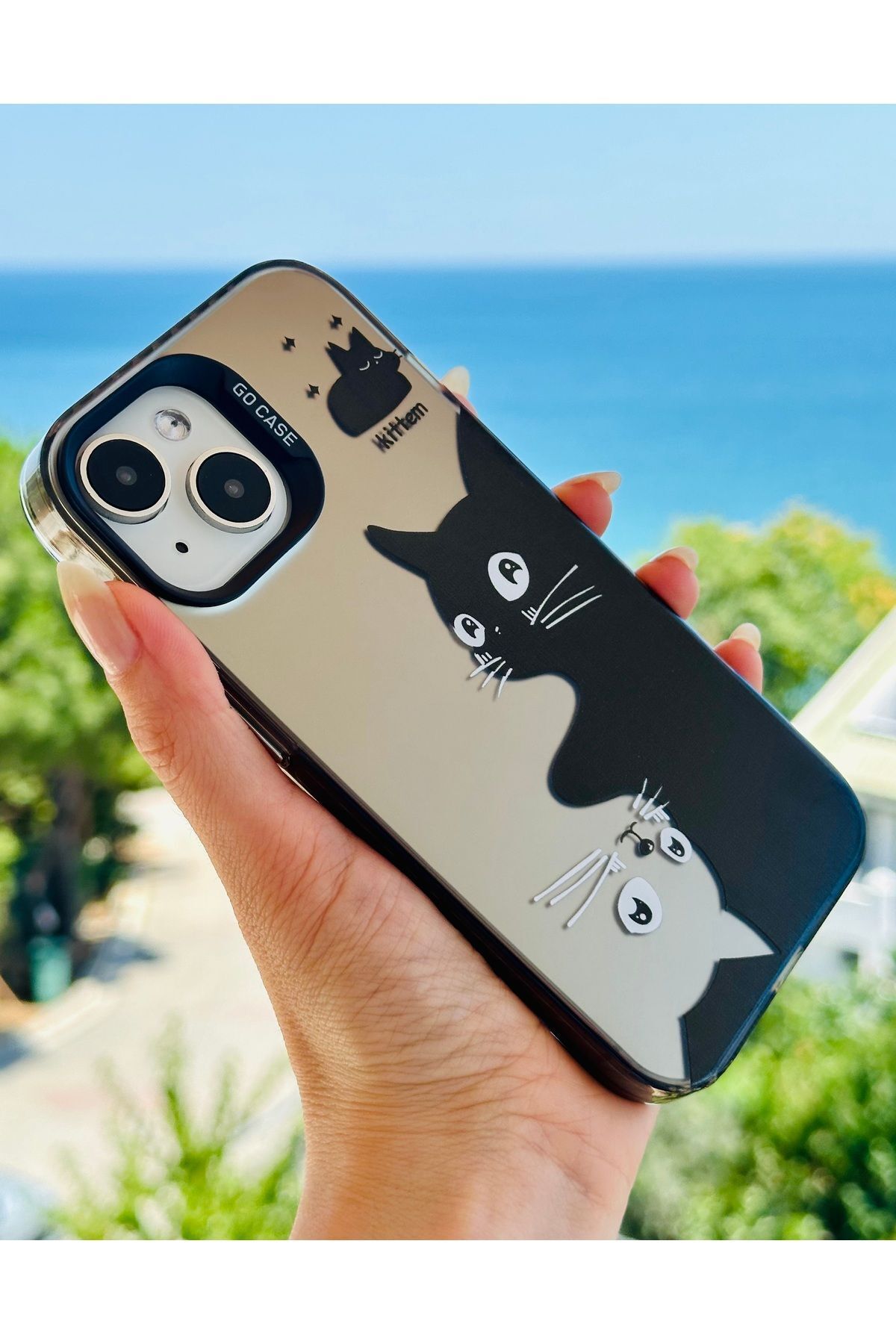 Iphone 14 Plus Ve 15 Plus Uyumlu Parmak Izi Bırakmaz Baskı Desenli Electro Metalik Silikon Kılıf