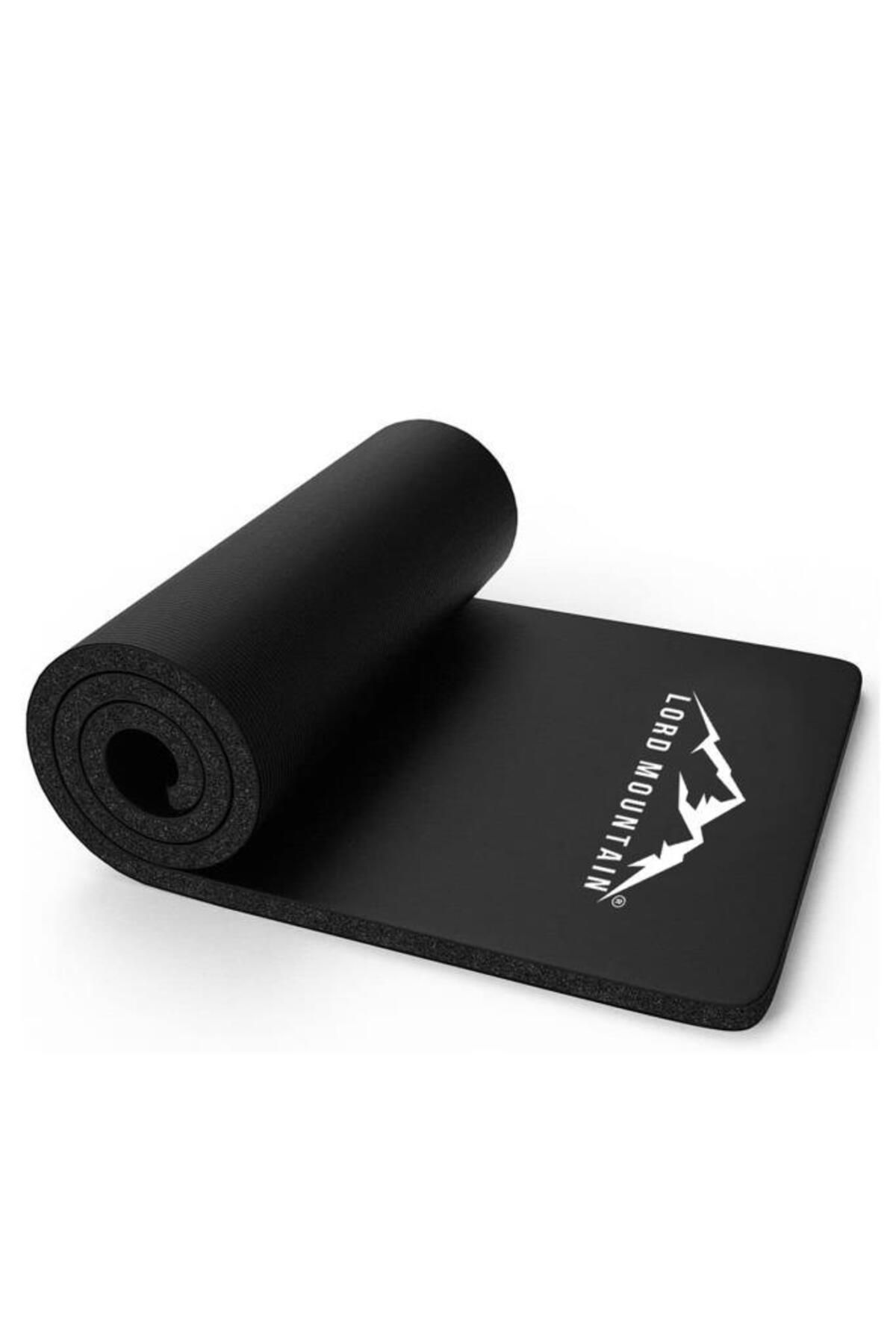 Premium Pilates Yoga Matı,Spor Matı,Egzersiz Matı,Pilates Minderi,Kaymaz Taban,180x55 cm 10 mm Siyah