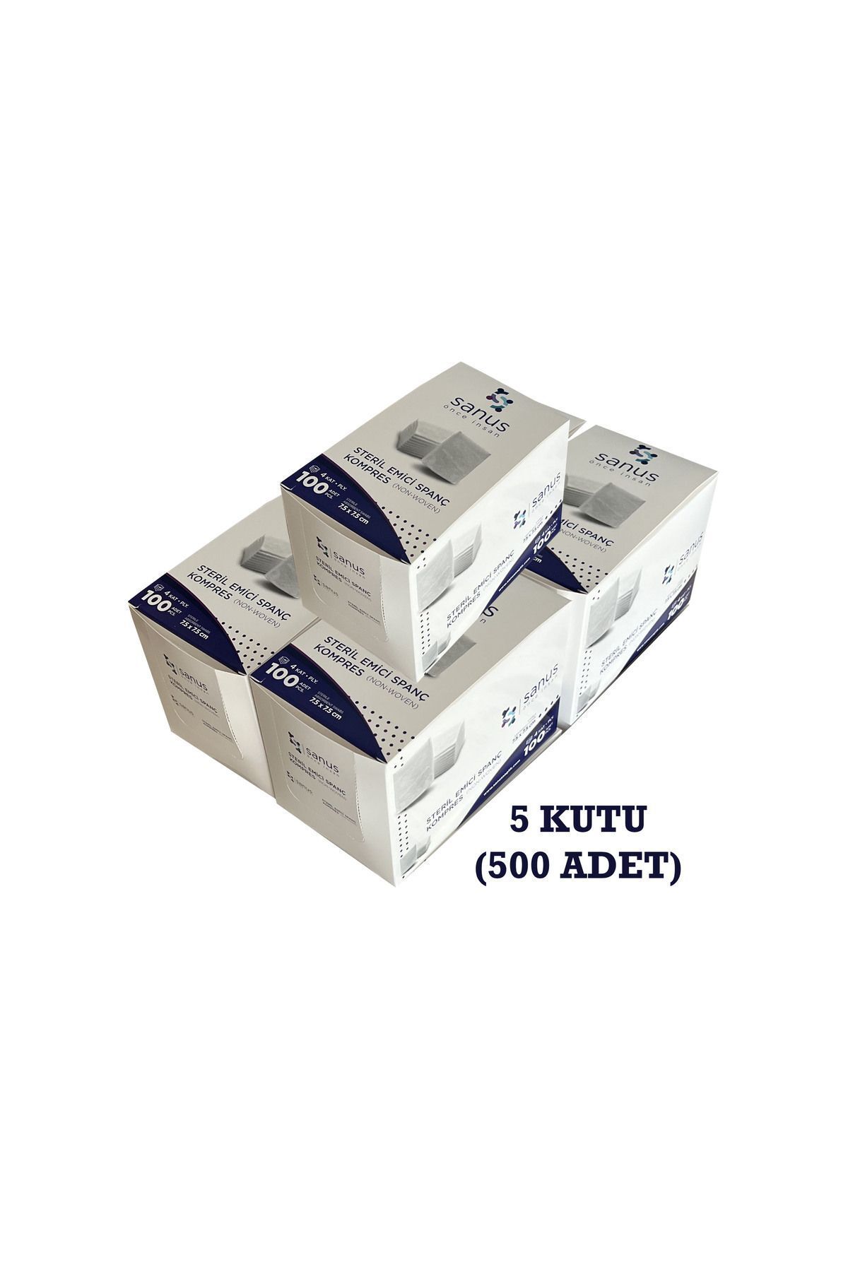 Steril Emici Non-woven 4 Katlı Spanç Kompres 7,5 X 7,5 5 Adet
