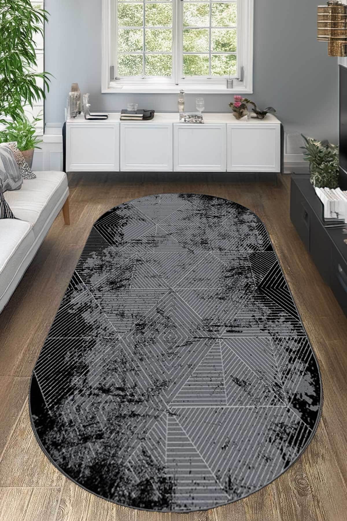 Dijital Kaymaz Yıkanabilir Modern Salon Halısı Mutfak Halısı Koridor Halısı Oval Halı Yolluk