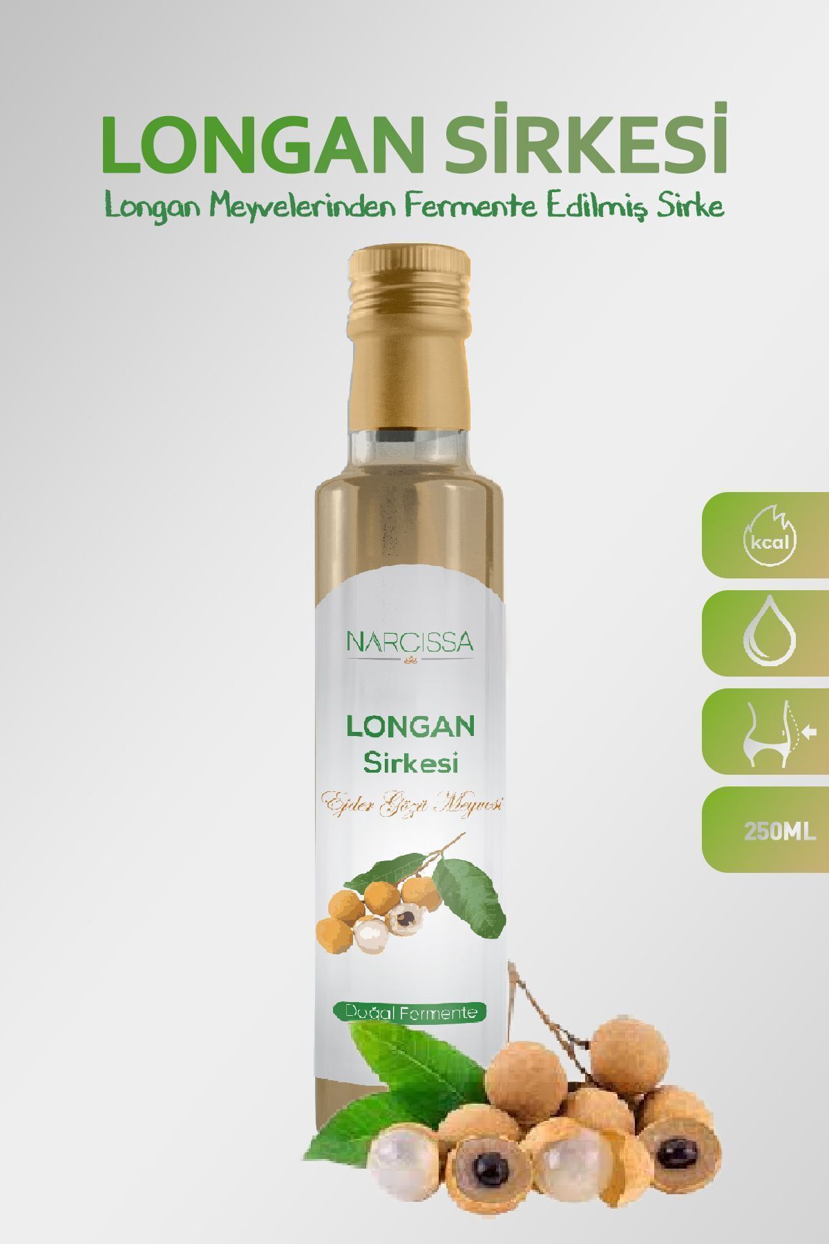 Ödem Atmaya Yardımcı Doğal Longan Meyvesi Detox Sirkesi 250ml