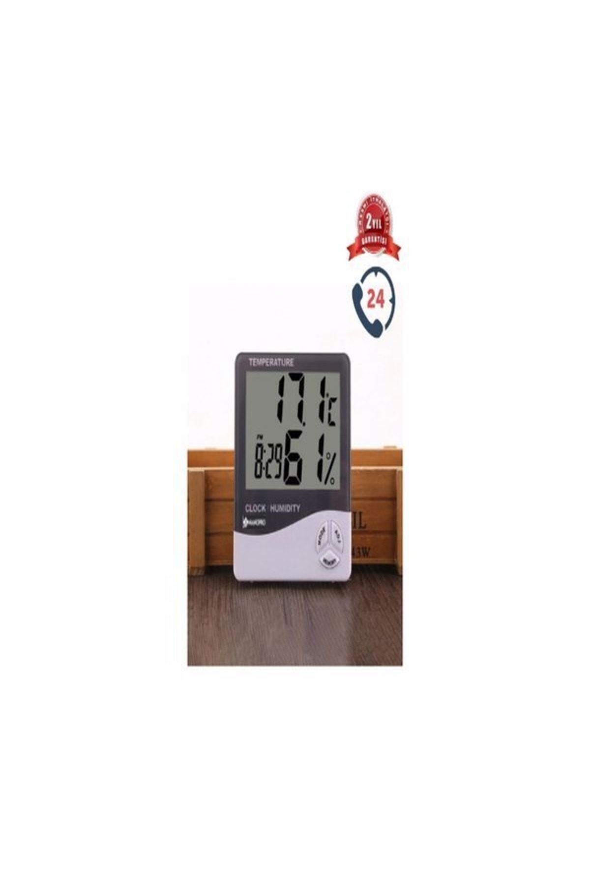 Termometre Isı Nem Saat Alarm Mini Dijital Termometre Nem Ölçer Oda Sıcaklığı Iç Mekan Lcd