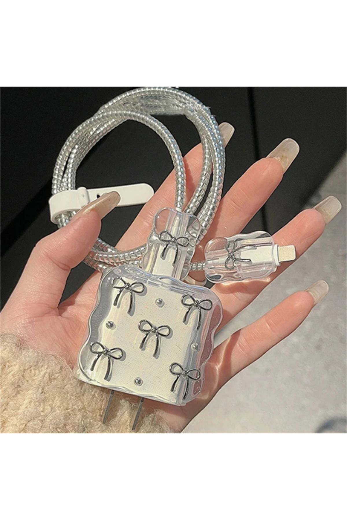 18W/20W Uyumlu Şarj Kılıfı, Şarj Kablosu Örme Aparatı, Kablo Koruyucu Aparatı, Toparlayıcı