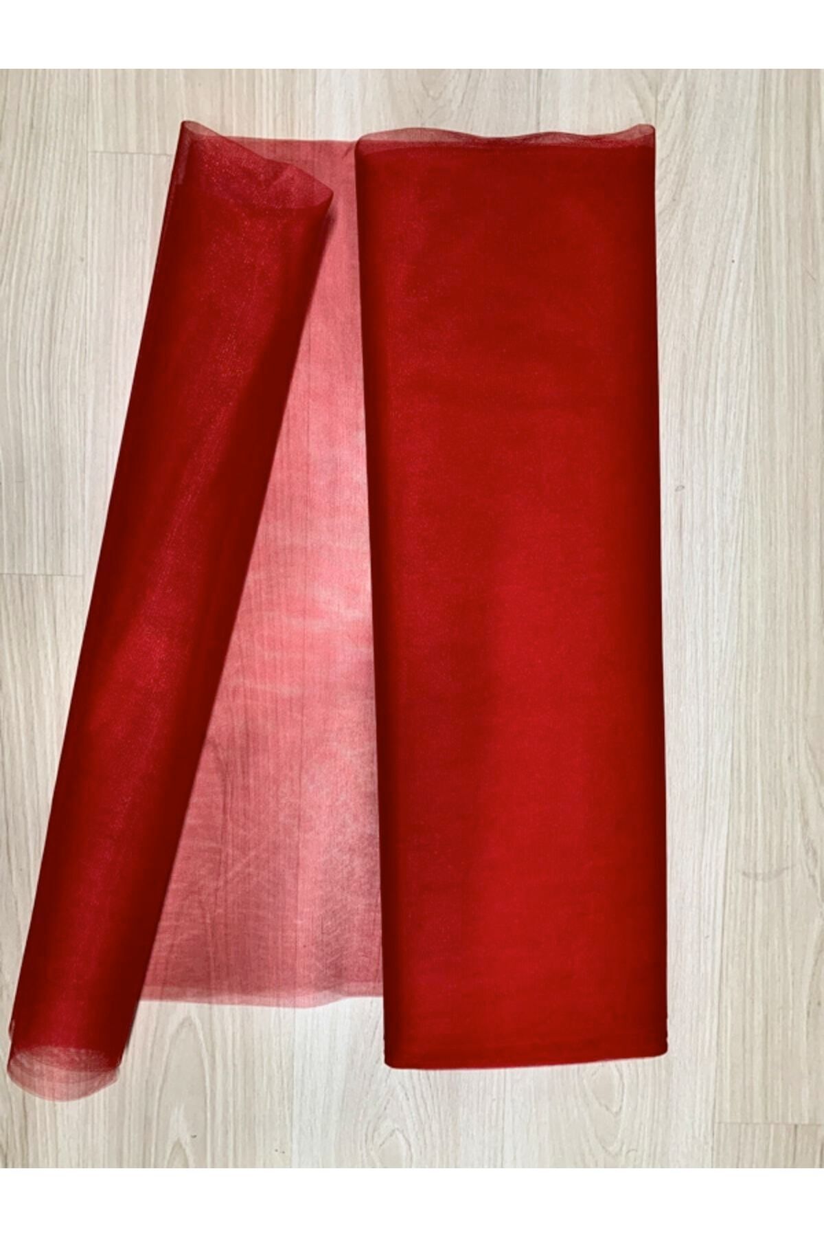 Kırmızı Kristal Tül 100x150