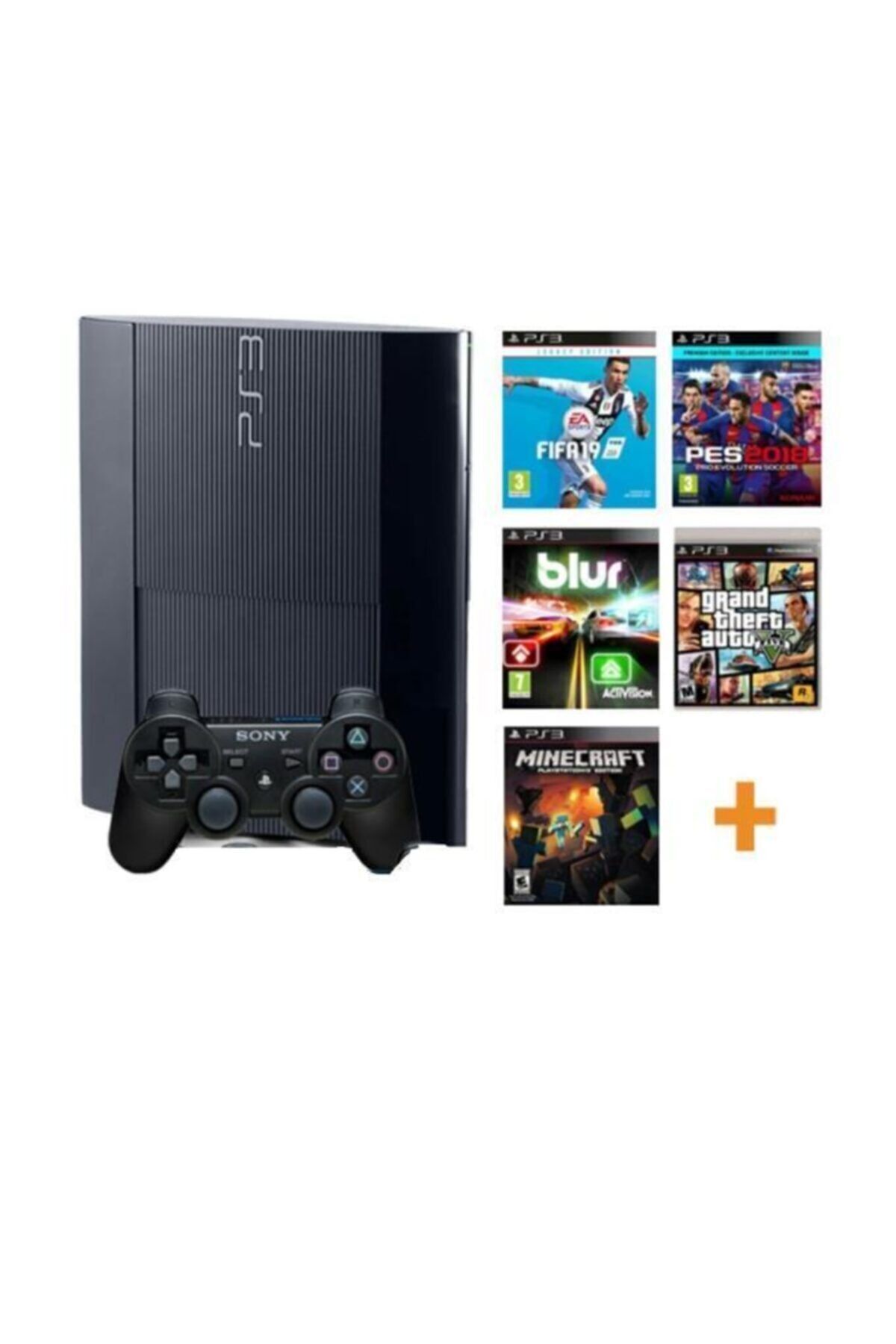 Playstation 3 Super Slim 500 Gb ve 1 Kol ve 40 Oyun