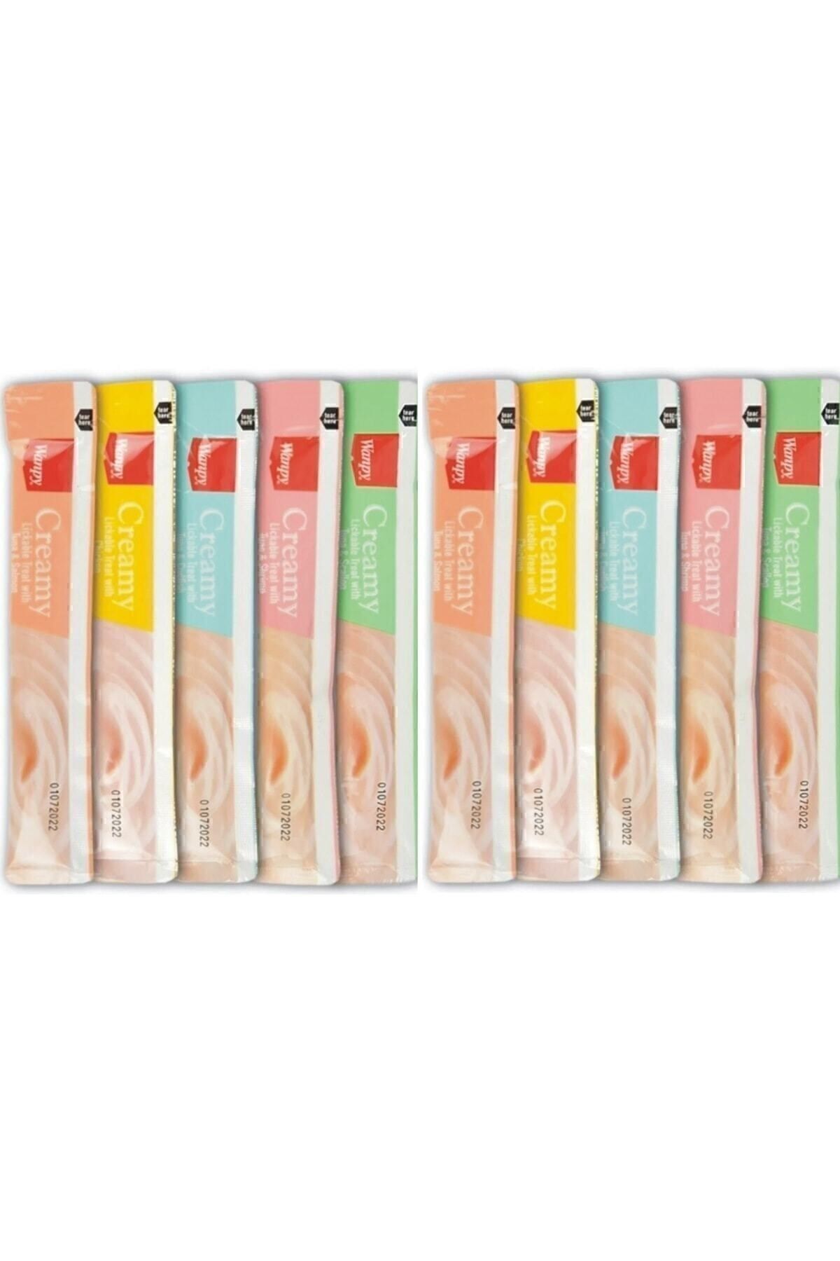 Wanpy Creamy Cat Treat Karışık Krema Sıvı Kedi Ödül Maması 14 gr X 10 Adet