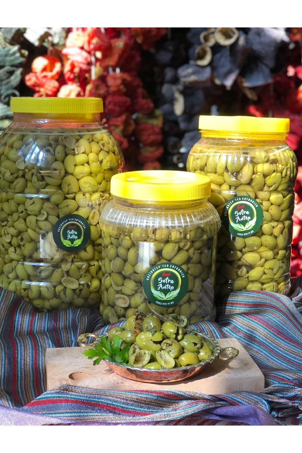 Antep Yeşil Zeytin Taş Kırma Çekirdeksiz 2lik Pet