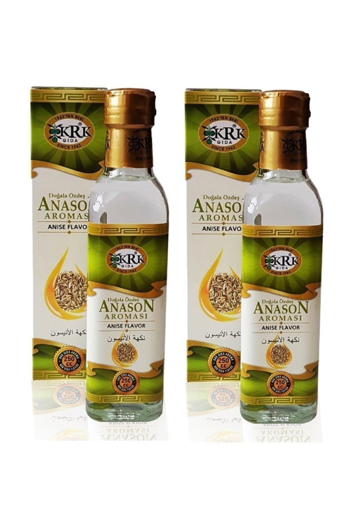 Anason Aroması 250 ml 2 Adet Cam Şişede Krk Anoson Aroması 250 Cc