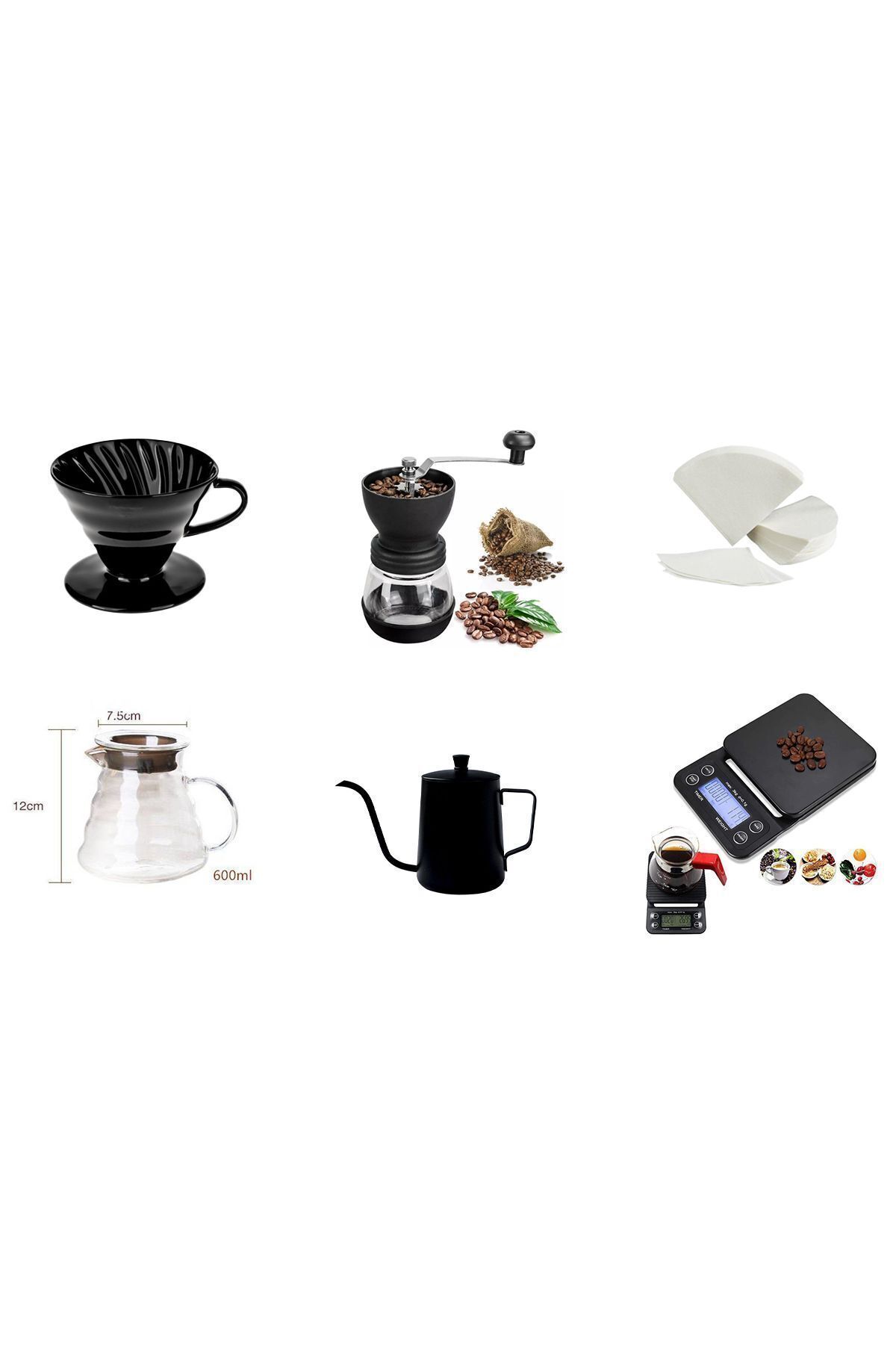 Grossberg Coffe V60 Filtre Kahve Demleme Barista Full Set