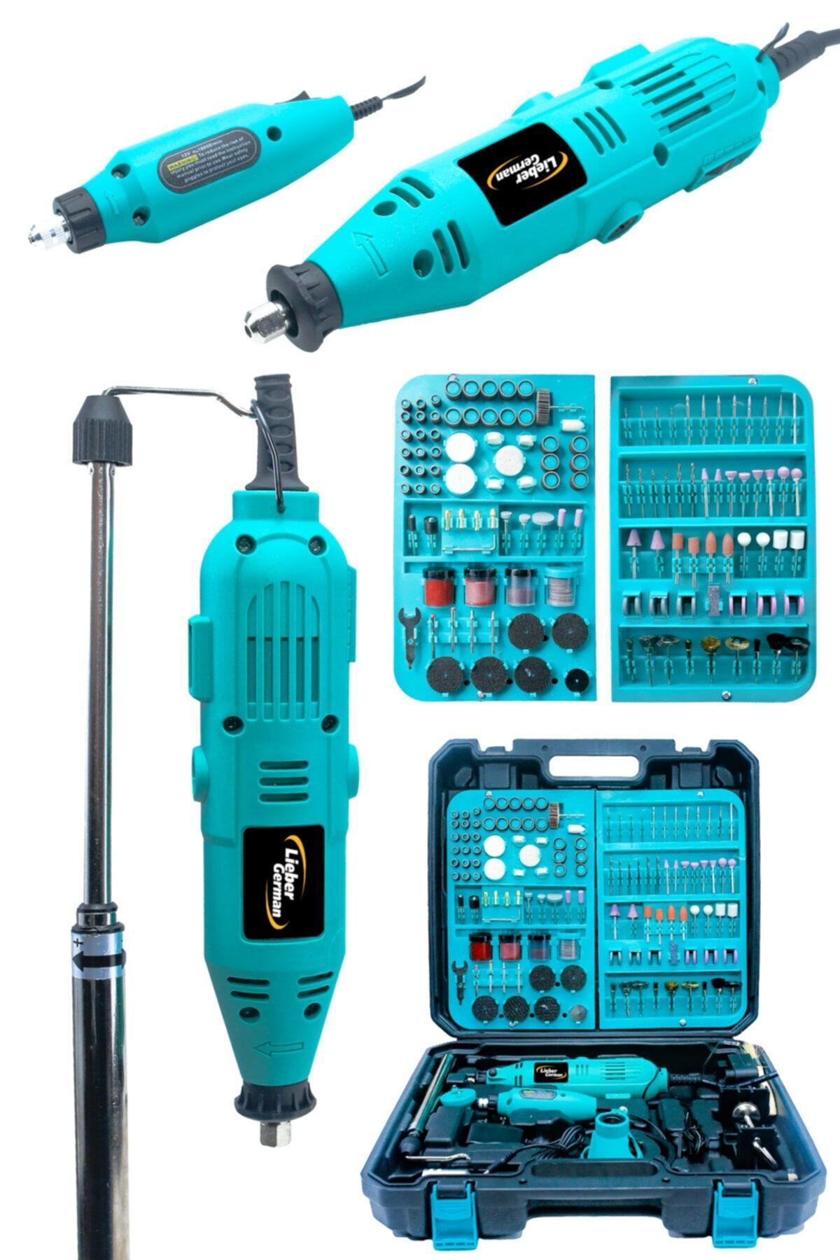 Teknoloji 400 Watt 352 Parça 60.000 Rpm 6 Kademe Devir Ayarlı Hobi Gravür Seti Mini Taşlama Makinesi
