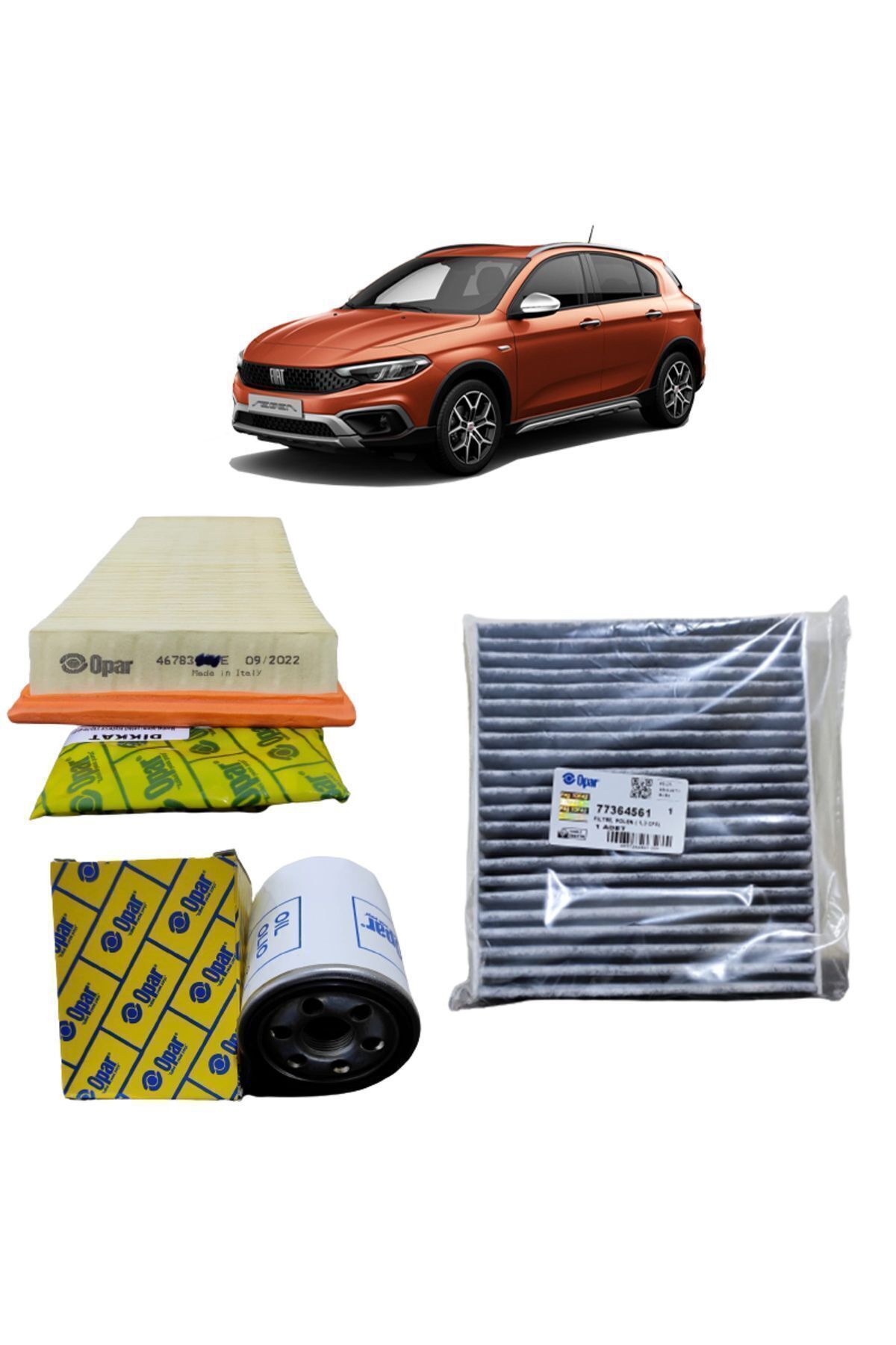 Fiat Egea Cross Uyumlu 3lü Karbon Filtre Bakım Seti 1.4 Fire Benzinli 2020 Sonrası Kit2121e