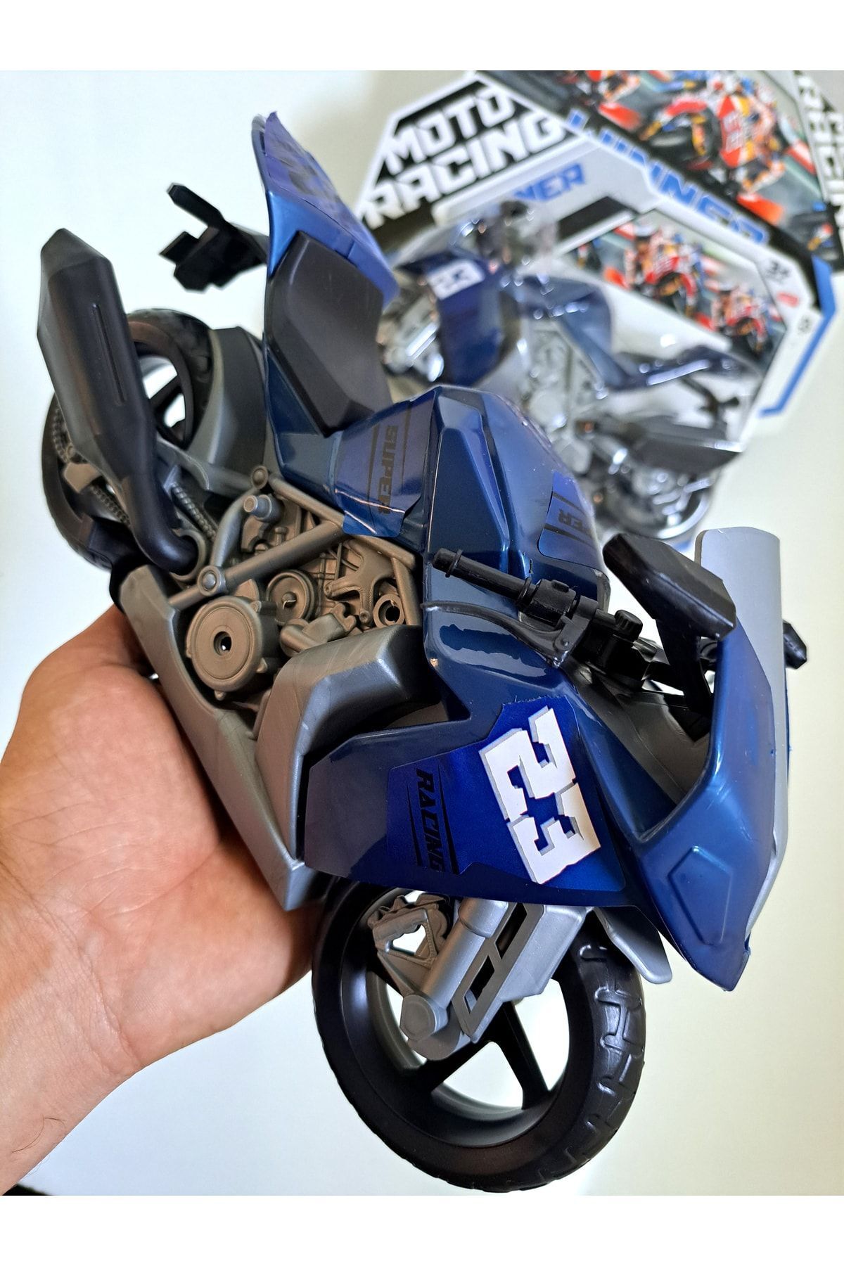 Motor Motosiklet Motorbisiklet Motorsiklet Erkek Oyuncak Yarış Motor 28 X 18 Cm Detaylı Kırılmaz