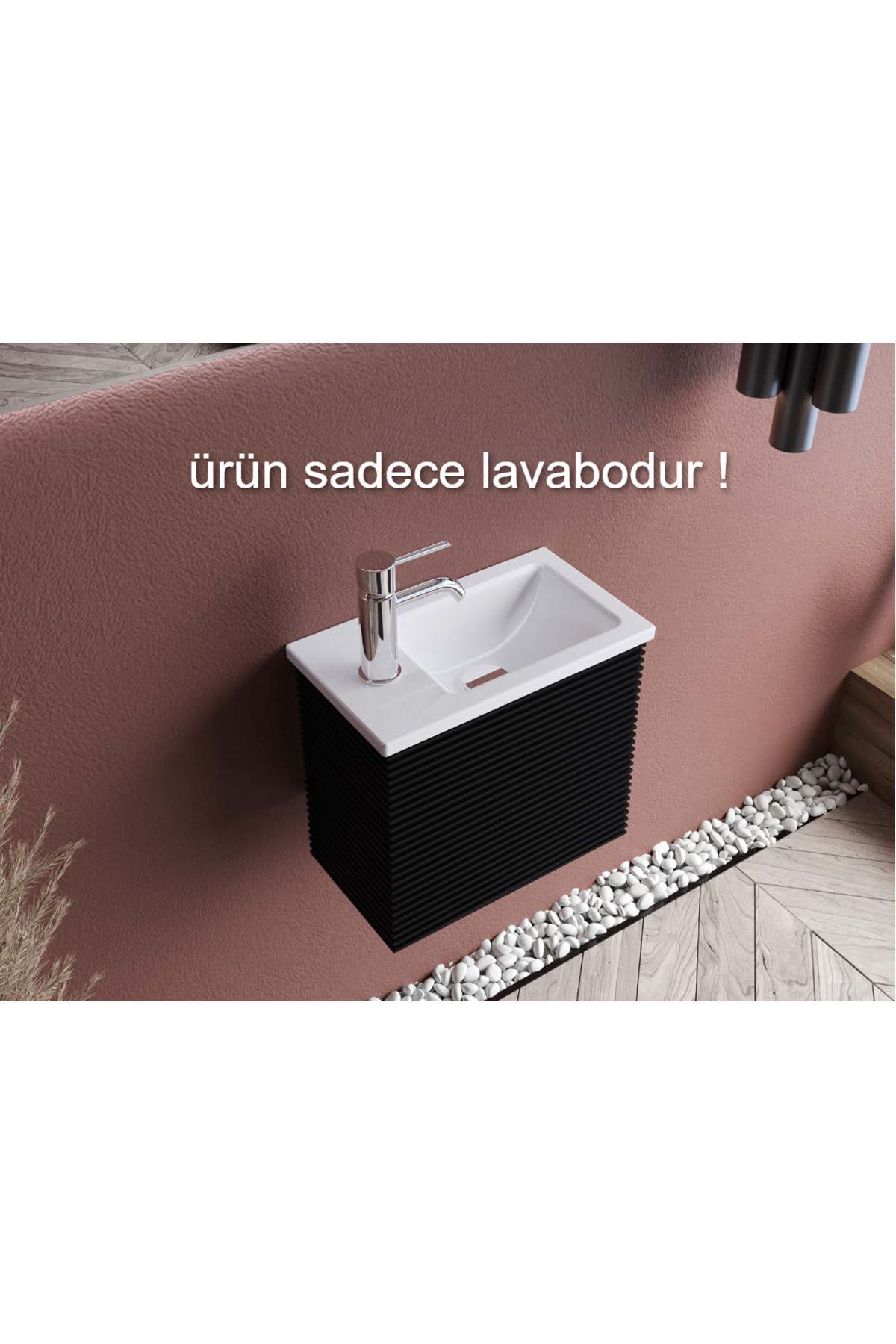 Turkuaz Cerastyle Mini Küçük Banyo, Tuvalet, Karavan Lavabo 24*42 Cm