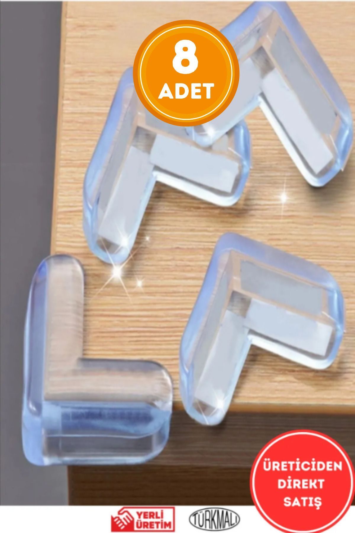 8 Adet Silikon Köşe Koruyucu 8 Adet