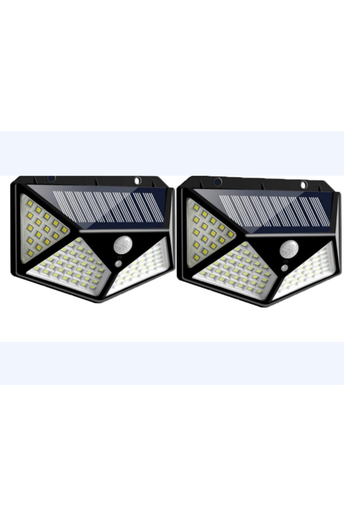 Güneş Enerjili Bahçe Lambası 100 Led 2li Paket Bahçe Aplik Bahçe Lambası Bahçe Aydınlatma 003