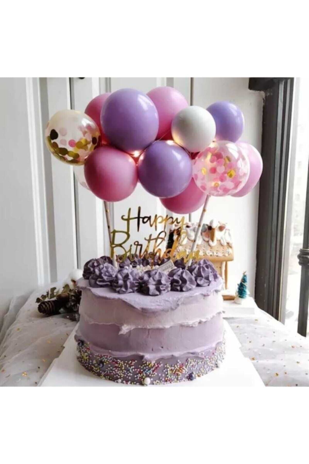 Pembe - Mor Balon Pasta Süsü