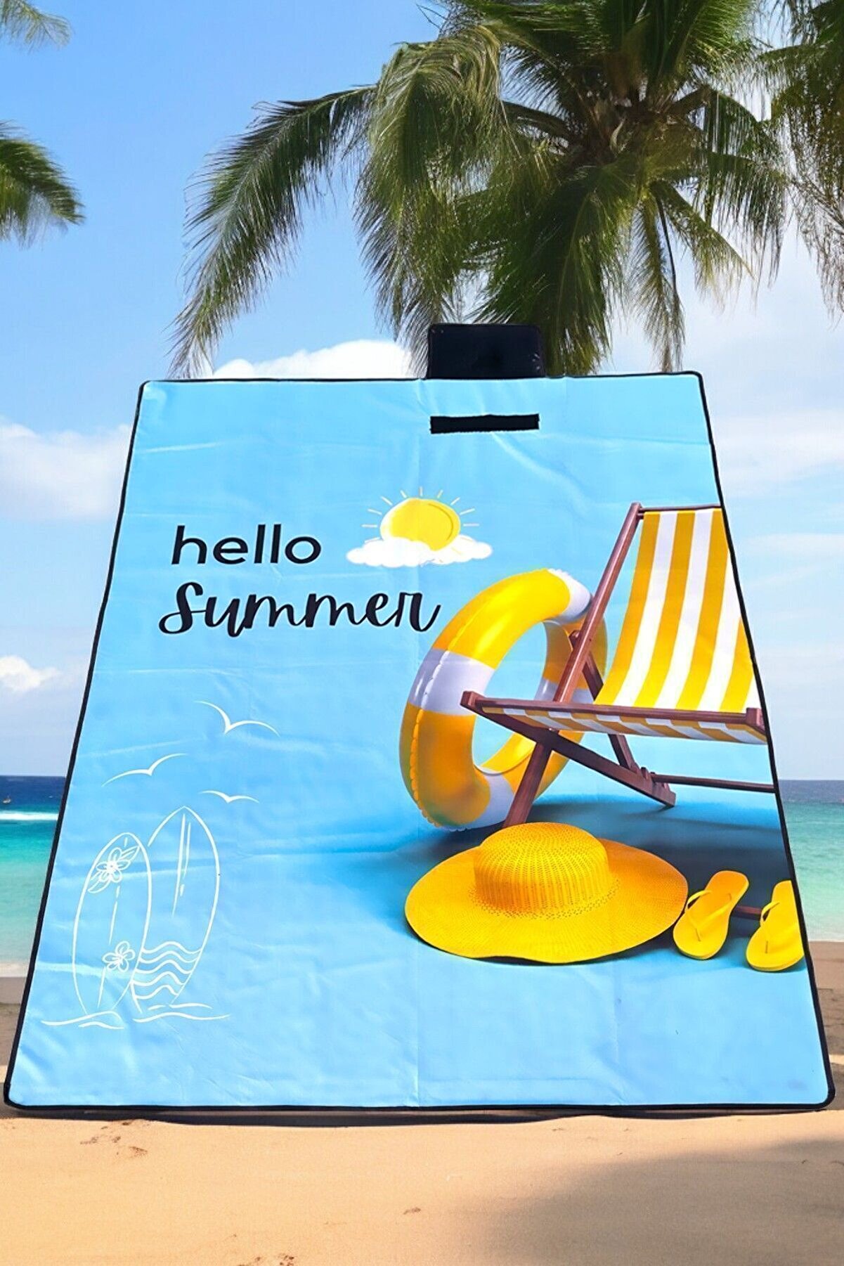 Piknik Örtüsü Katlanabilir Kamp Ve Plaj Zemin Matı Hasırı Katlanır Deniz Malzemeleri 150x200 cm